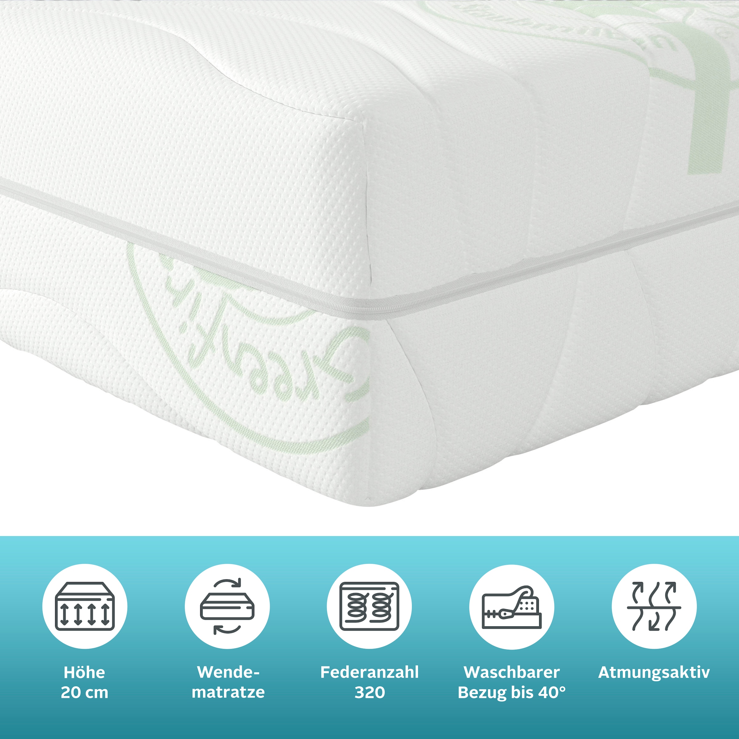 my home Taschenfederkernmatratze »Diamond Greenfirst Comfort, 90x200 cm, 140x200 cm & weitere Größen«, 20 cm hoch, Raumgewicht: 35 kg/m³, 500 Federn, (1 St.), Matratzen H2 / H3 / H4, ergonomisch, atmungsaktiv