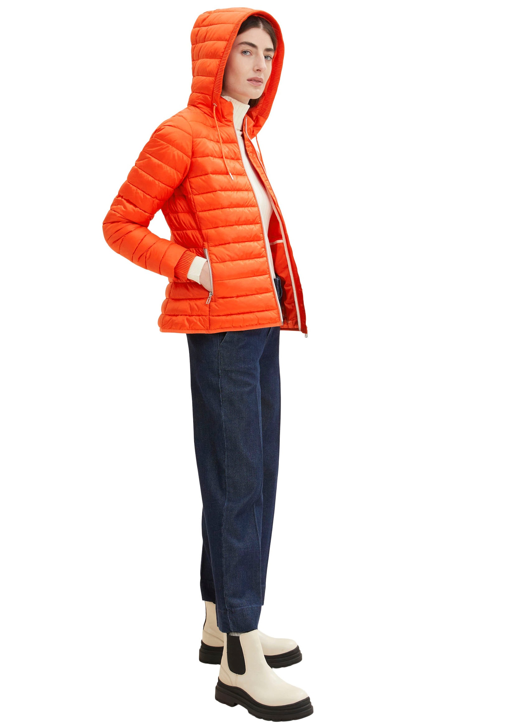 TOM TAILOR Steppjacke, mit Kapuze, mit Stehkragen und Kapuze