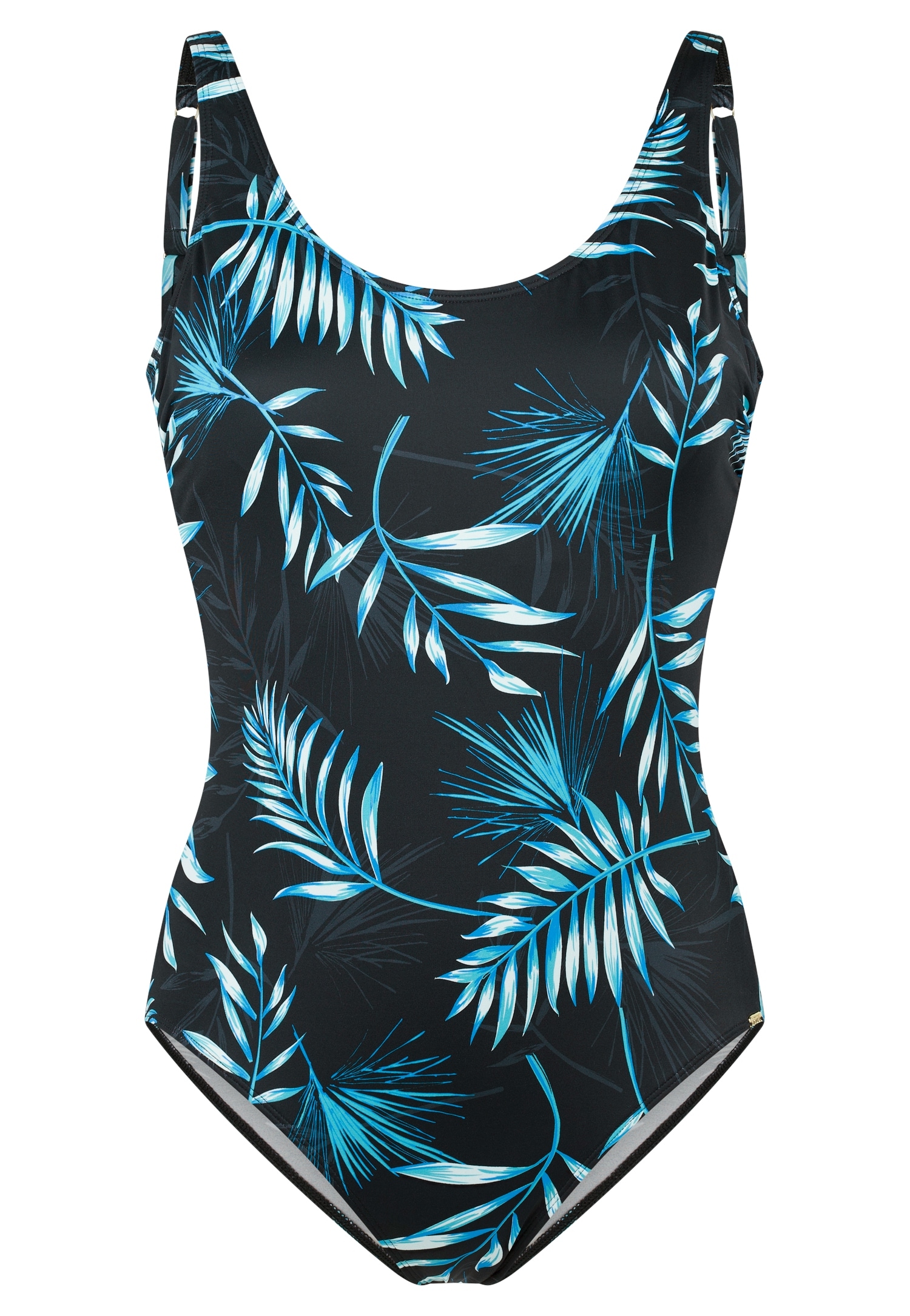 Schiesser Badeanzug »Aqua«, mit Palmenblattmuster, sportive Passform