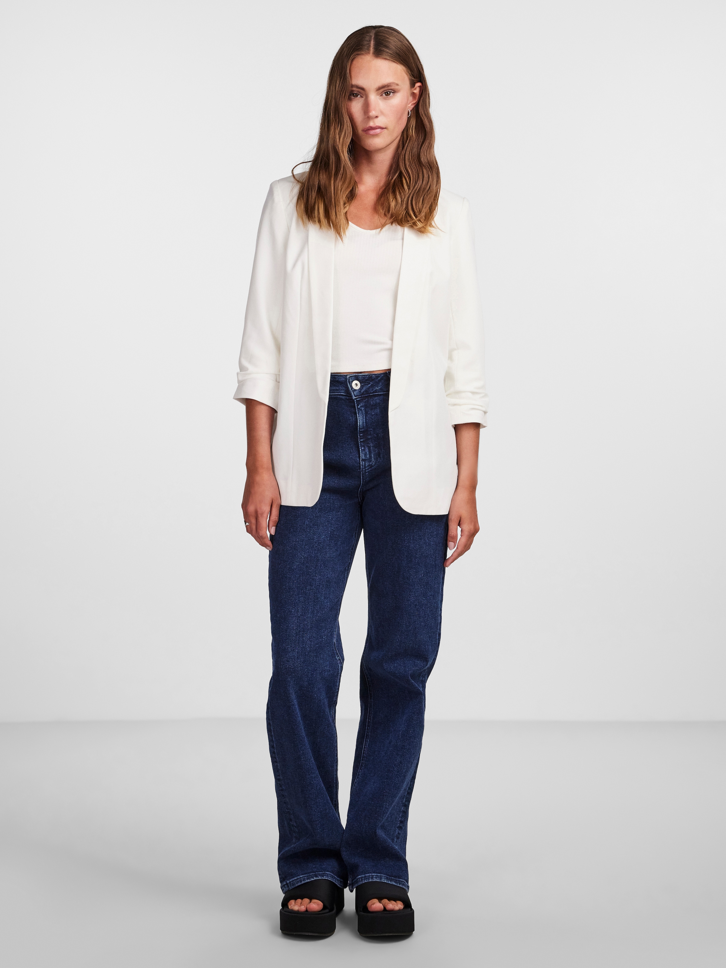 pieces Blusenblazer »PCBOSELLA 3/4 BLAZER NOOS«, mit Faltendetail am Ärmel