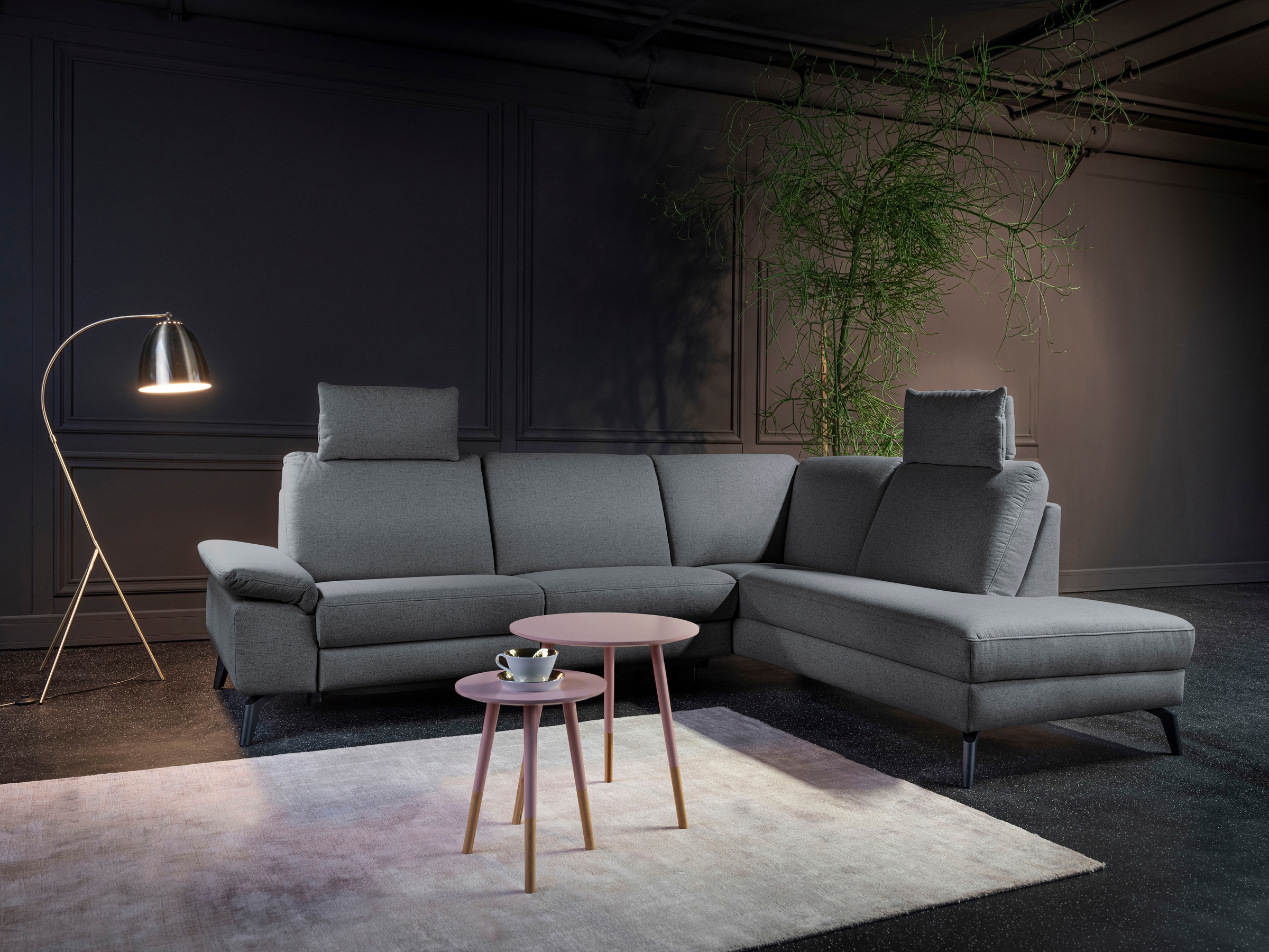 alina Ecksofa, inkl. Kopfstützen, wahlweise mit Relaxfunktion, Breite: 243 cm