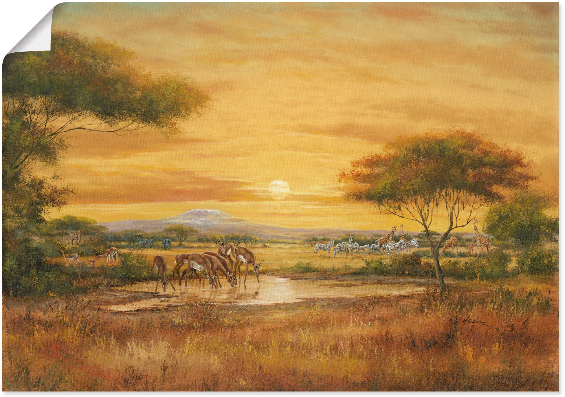 Artland Wandbild »Afrikanische Steppe«, Wildtiere, (1 St.), als Alubild, Outdoorbild, Leinwandbild, Poster in verschied. Größen