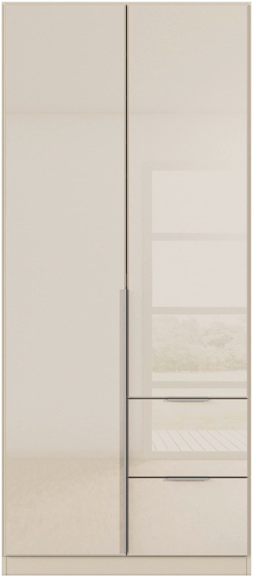 rauch Drehtürenschrank »Kleiderschrank Kleiderschränke Schrank Garderobe AGORDO mit Glasfront« in zwei Griff-Farben, Breiten 91-360 cm,  mit Außenschubkästen, in 7 Breiten und 2 Höhen MADE IN GERMANY