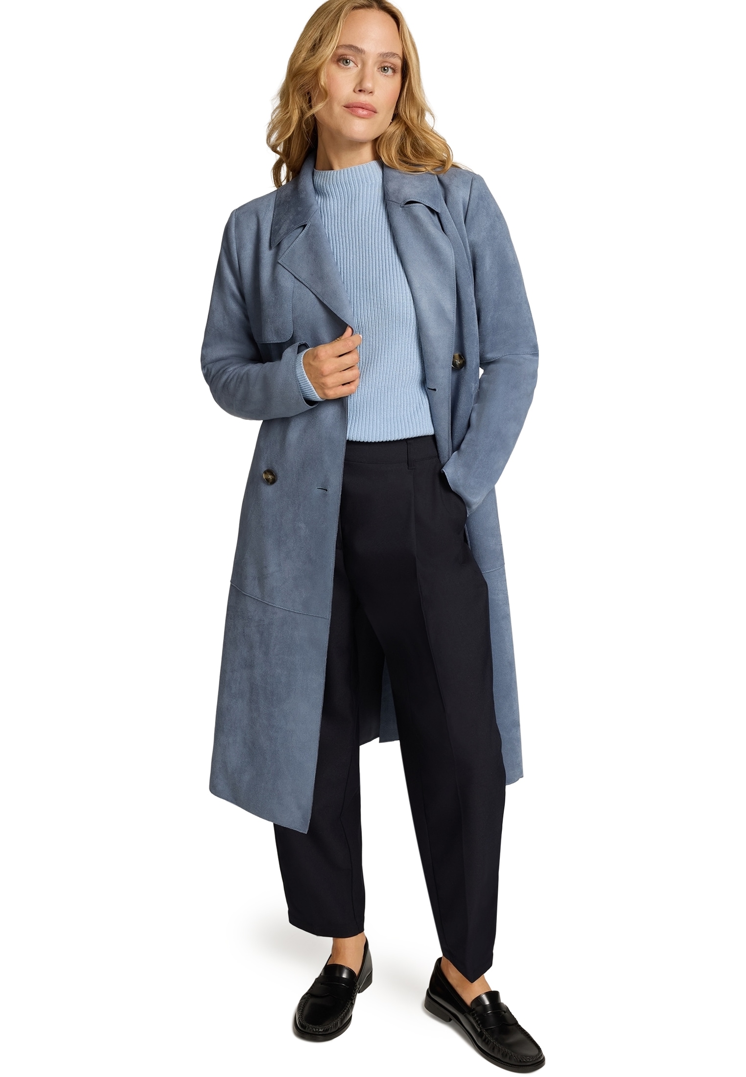 Zero Wollmantel »Mantel in Lederoptik«