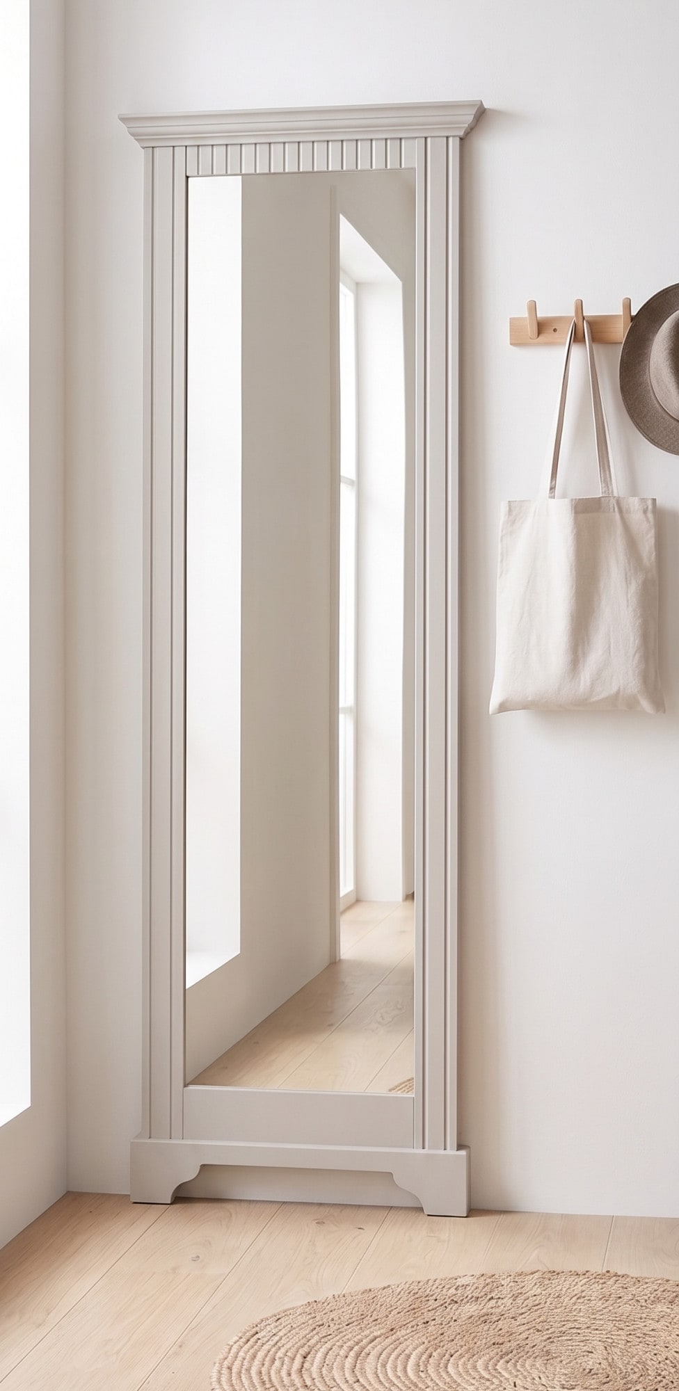 OTTO home Spiegel »Rustic, Garderobenspiegel, Landhausstil« Rahmen in Kiefer massiv, Höhe 190 cm, mit Zierfräsungen