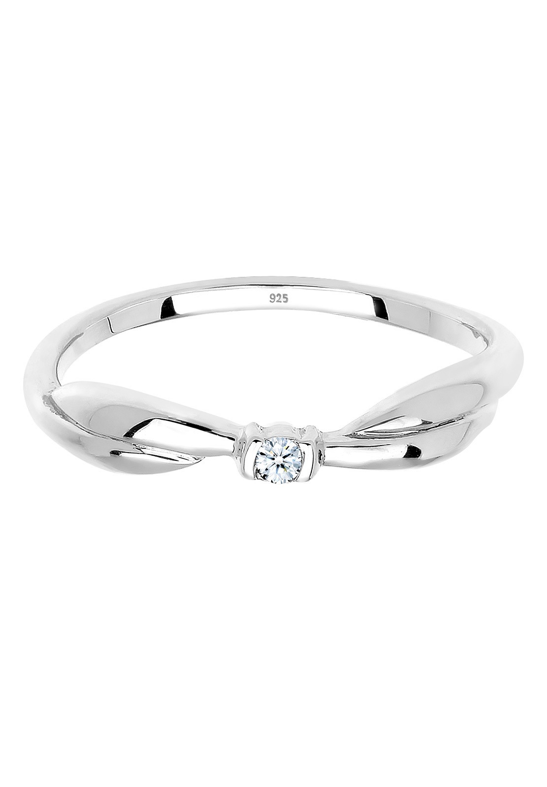 Elli DIAMONDS Verlobungsring »Ring Verlobungsring Diamant Weiß Brillantschliff (0.03 ct) 925 Sterling Silber«