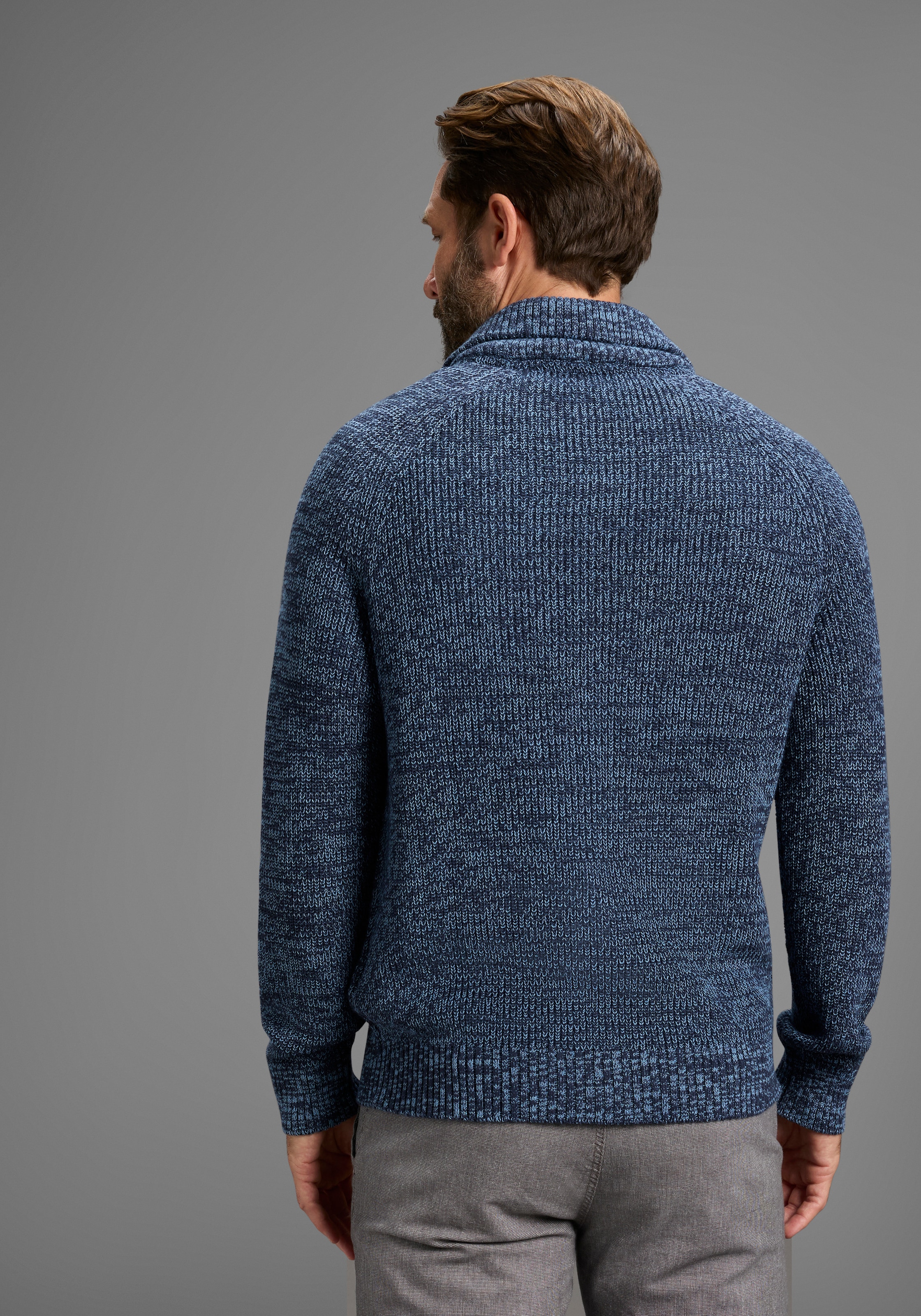 Man's World Strickjacke »Neue Kollektion! Mit Stehkragen & Reißverschluss« melierte Optik ,weicher Griff, Perfekt für die kältere Jahreszeit