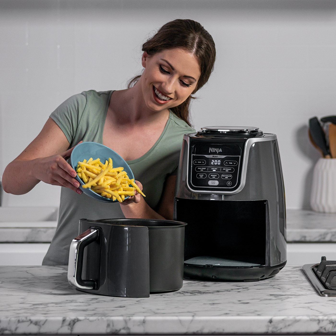 NINJA Heißluftfritteuse »MAX AF160EU«, 1750 W, 0,9 kg Kapazität incl. Knusperblech