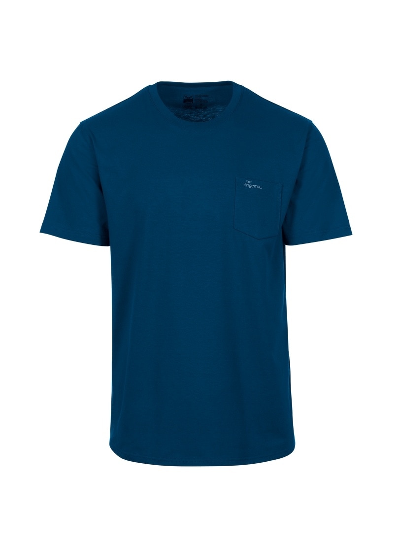 T-Shirt mit aus »TRIGEMA Biobaumwolle bei Brusttasche« T-Shirt Trigema