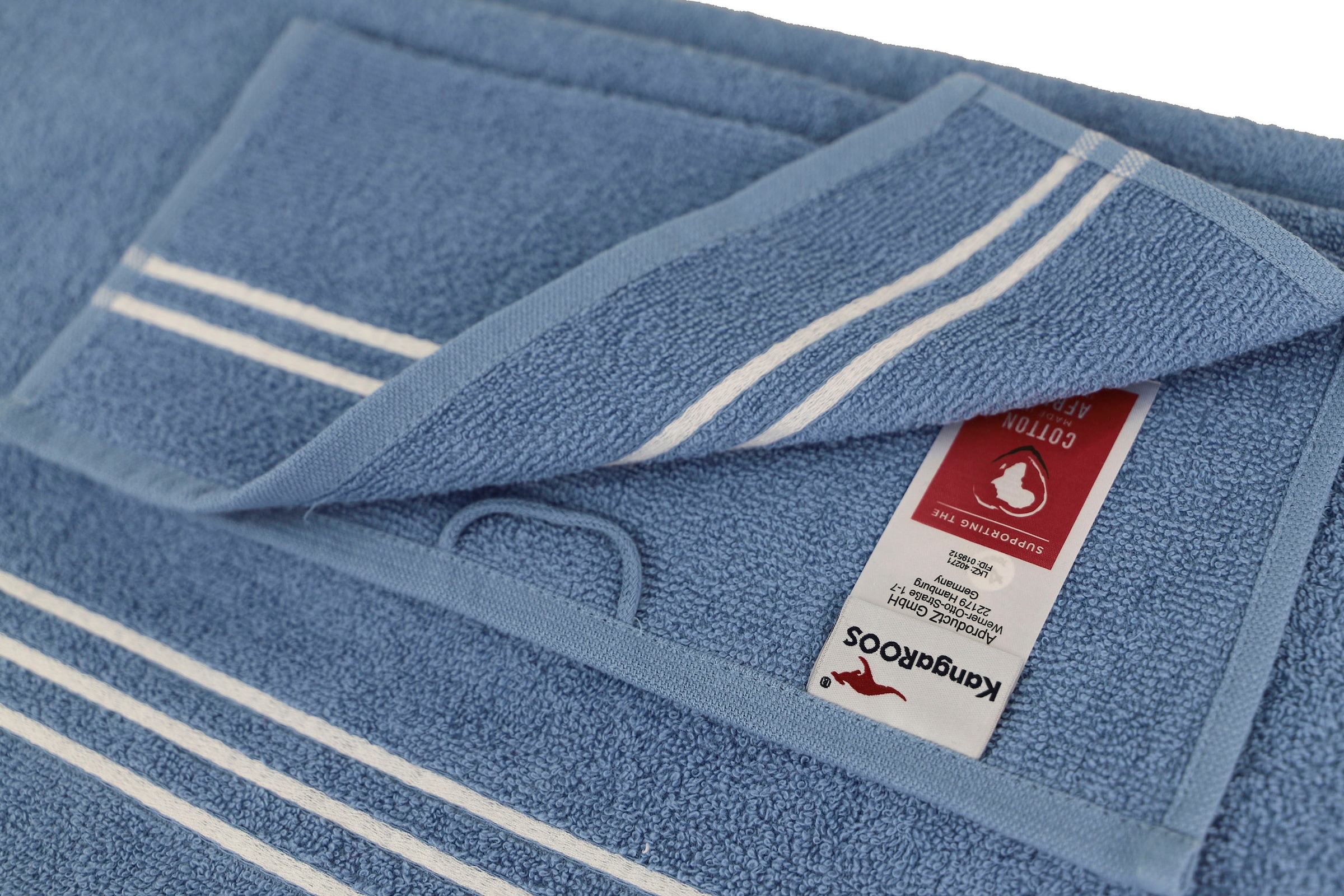 KangaROOS Handtuch Set mit einfarbiges aus Set, kaufen online Walkfrottier, »Dalia«, 6 tlg., Streifenbordüre, Handtuch-Set Baumwolle 100