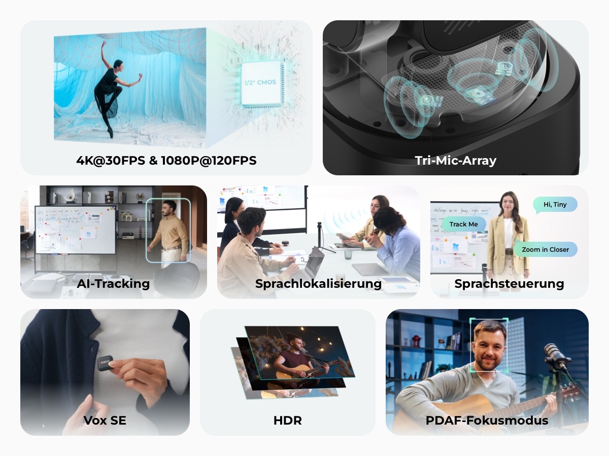 OBSBOT Webcam »TINY 3 Lite« 4K Ultra HD