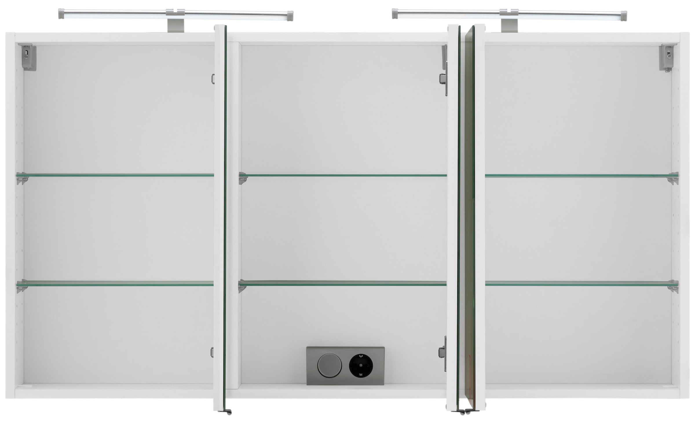welltime Spiegelschrank »"Trento", Badezimmerschrank, Badmöbel« Breite 120 cm, mit 3D-Effekt, Spiegeltüren, inklusive  LED-Beleuchtung