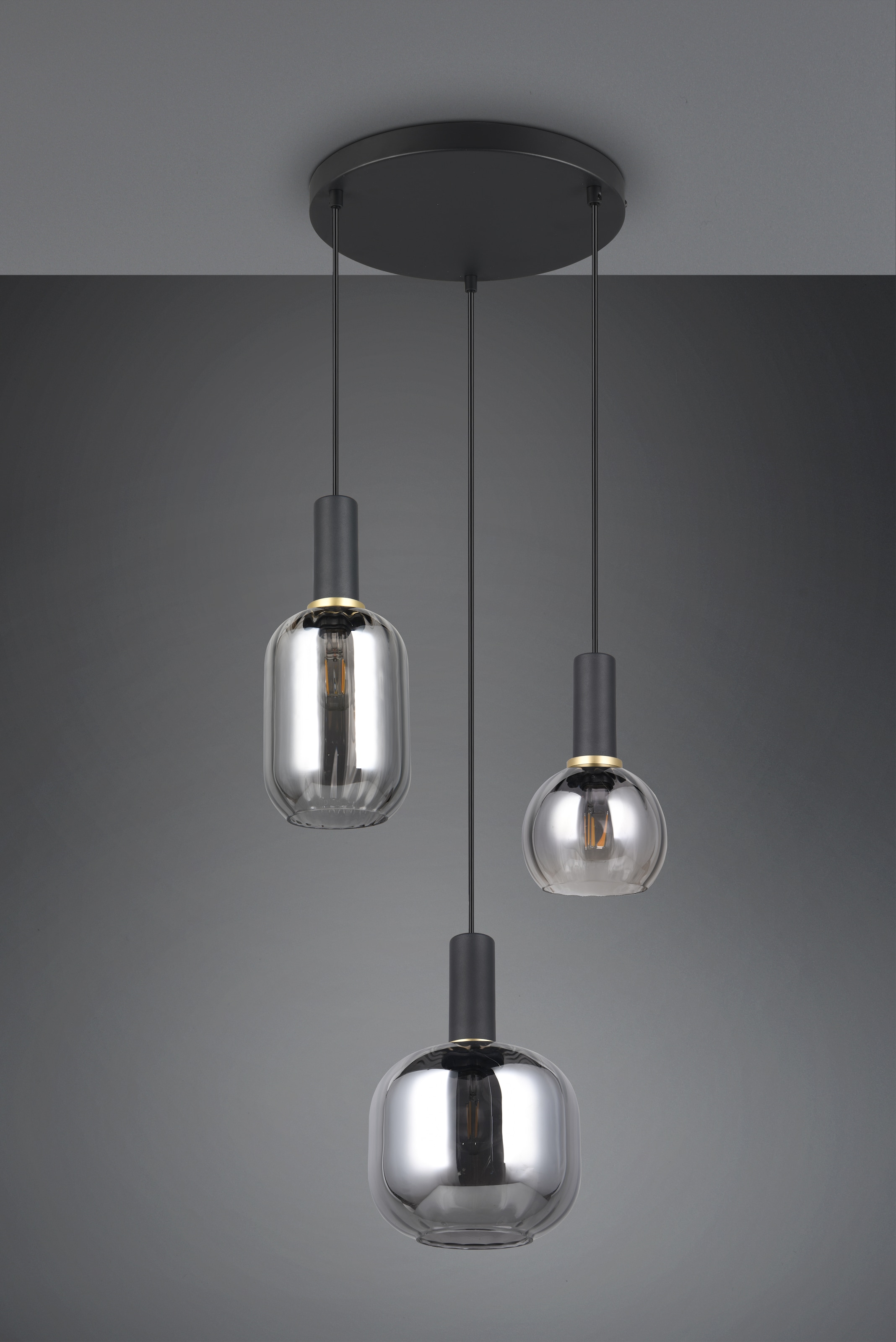 TRIO Leuchten Pendelleuchte »DIVA, E27 Hängelampe 3-flammig mit Glasschirm, exkl 3xE27 max 10W« E27 1 Stk. warmweiß - kaltweiß höhenverstellbar bis max 150cm Hängeleuchte Ø 30 cm Wohnzimmer Küche