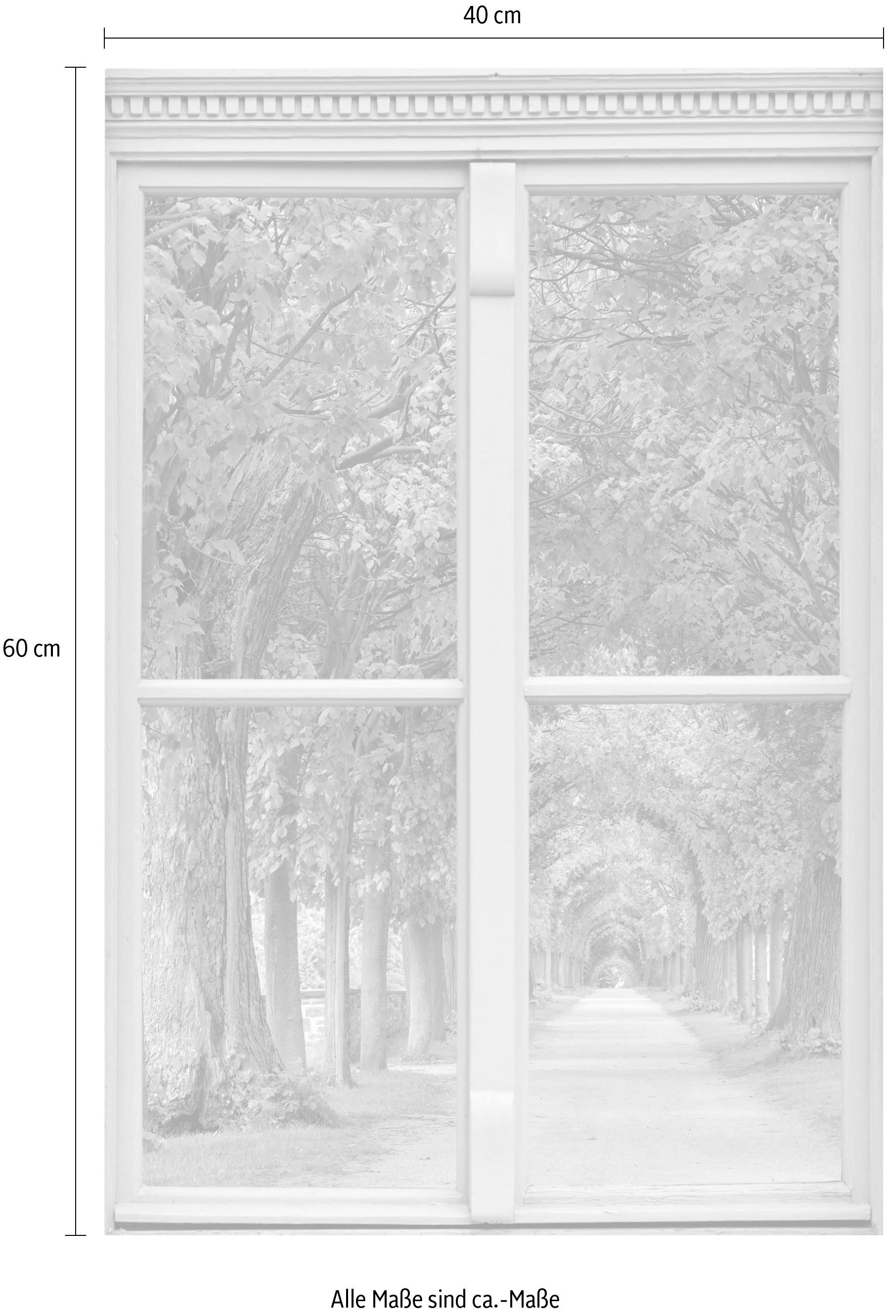 queence Wandsticker »Allee« Wandsticker, Wandbild, selbstklebend, 3D, Fenster
