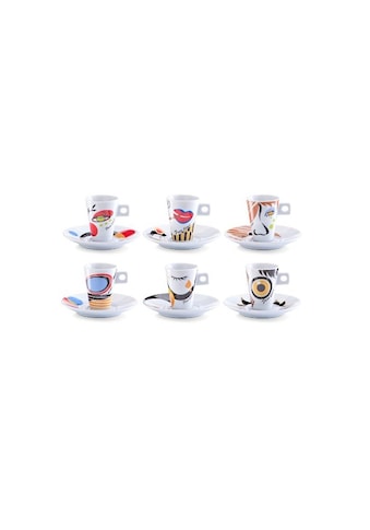 Zeller Present Espressotasse »Faces«, (Set, 12 tlg.), 6 Tassen, 6 Untertassen kaufen