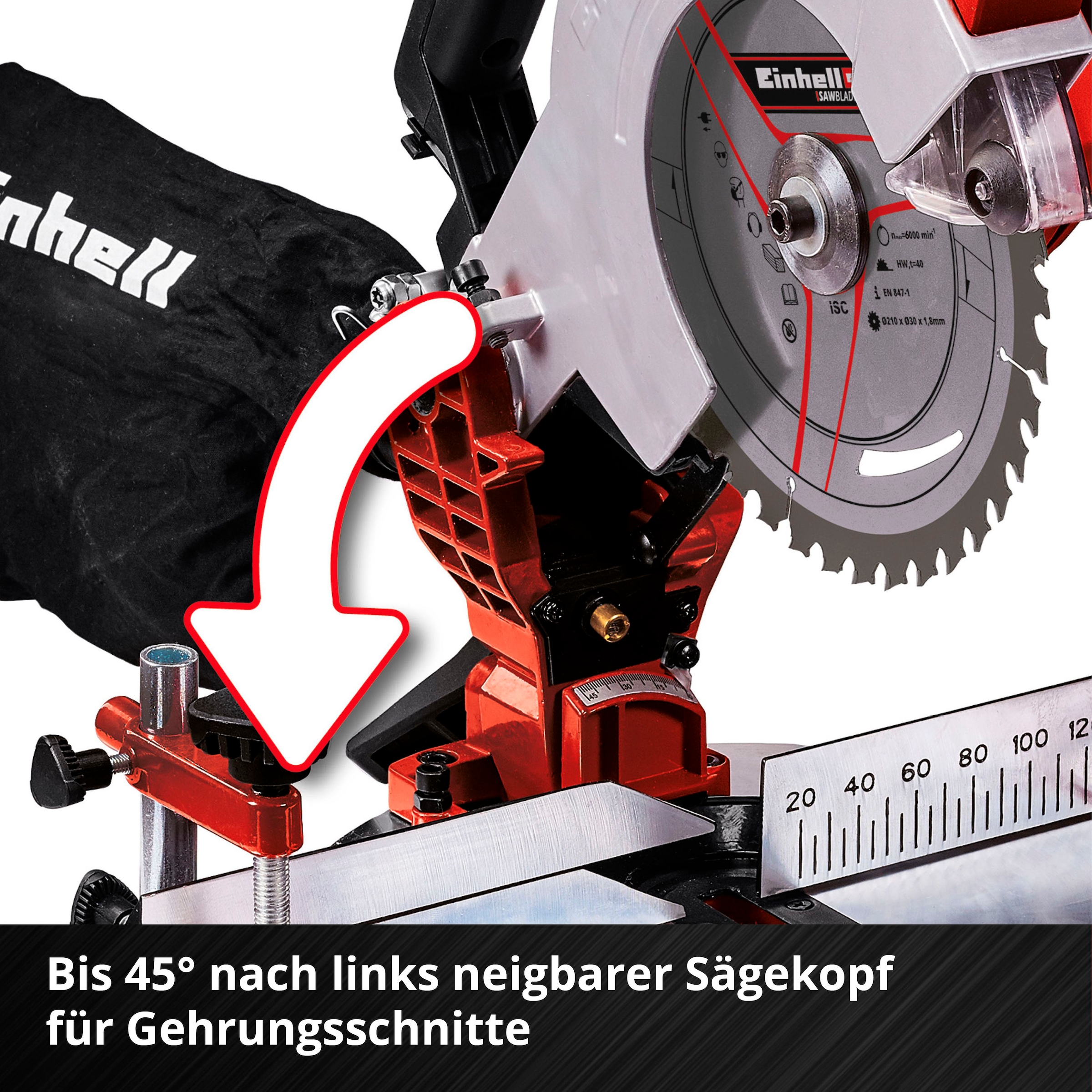 Einhell Akku-Kapp-Gehrungssäge »TE-MS 18/210 Li-Solo«, Power X-Change, 210 mm, ohne Akku und Ladegerät