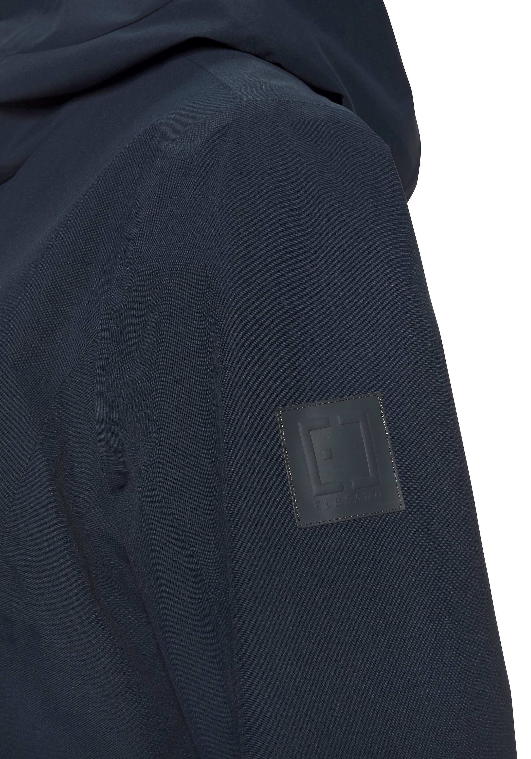 Elbsand Regenjacke, mit Kapuze, mit großem Logoprint auf dem Rücken