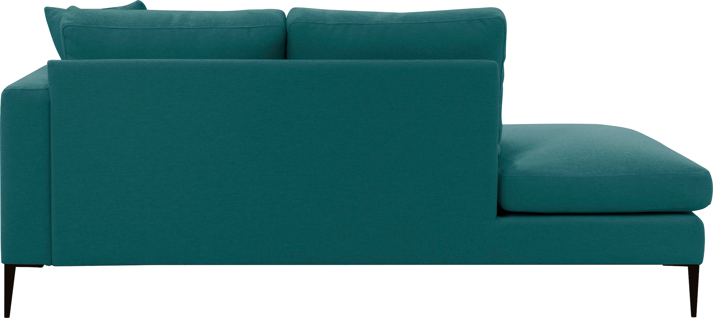 Leonique Recamiere »Cozy Chaiselongue, Maße B/T/H: 195/97/80 cm«, mit losen Kissen und Metallbeinen, Armlehne links oder rechts wählbar
