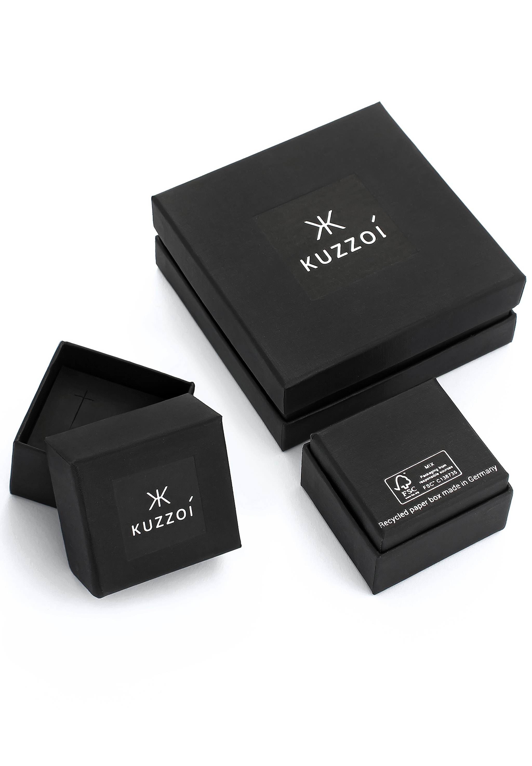 Kuzzoi Armkette »Armband Tigerauge Perlen Braun 925 Sterling Silber«
