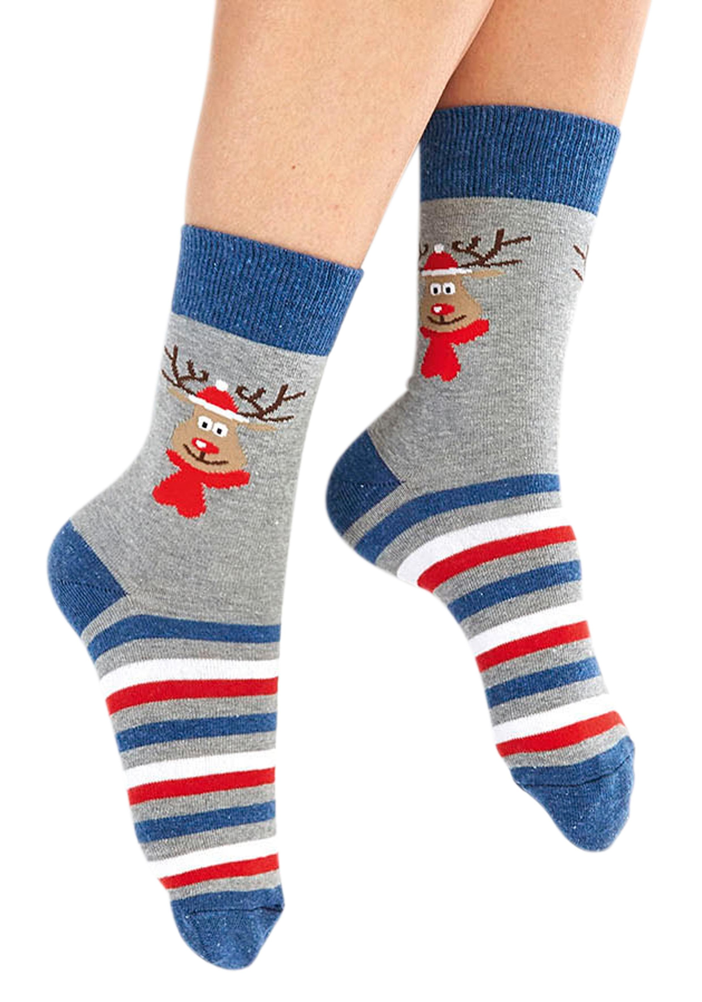 H.I.S Socken, (Packung, 3 Paar), mit Weihnachts-Design