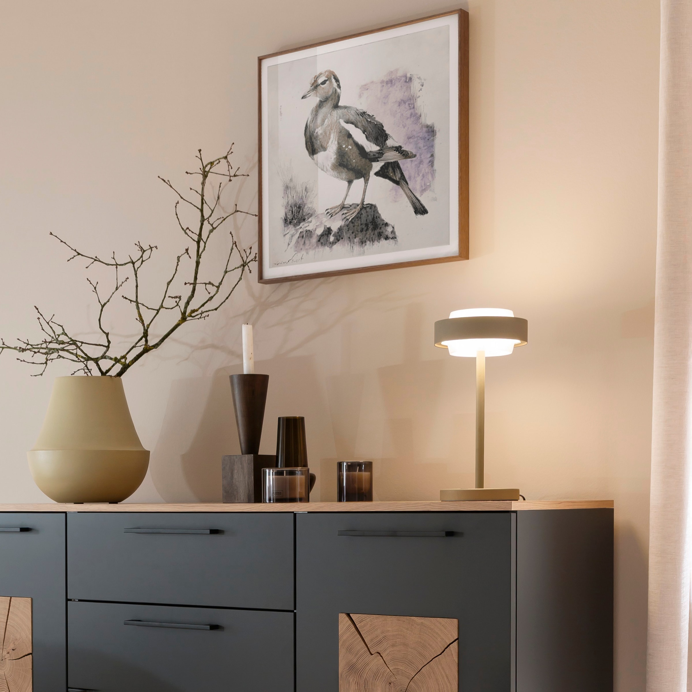 SCHÖNER WOHNEN-Kollektion LED Tischleuchte »ELMO« LED-Board 1 Stk. Warmweiß SCHÖNER WOHNEN Kollektion, Touchdimmer, Memoryfunktion