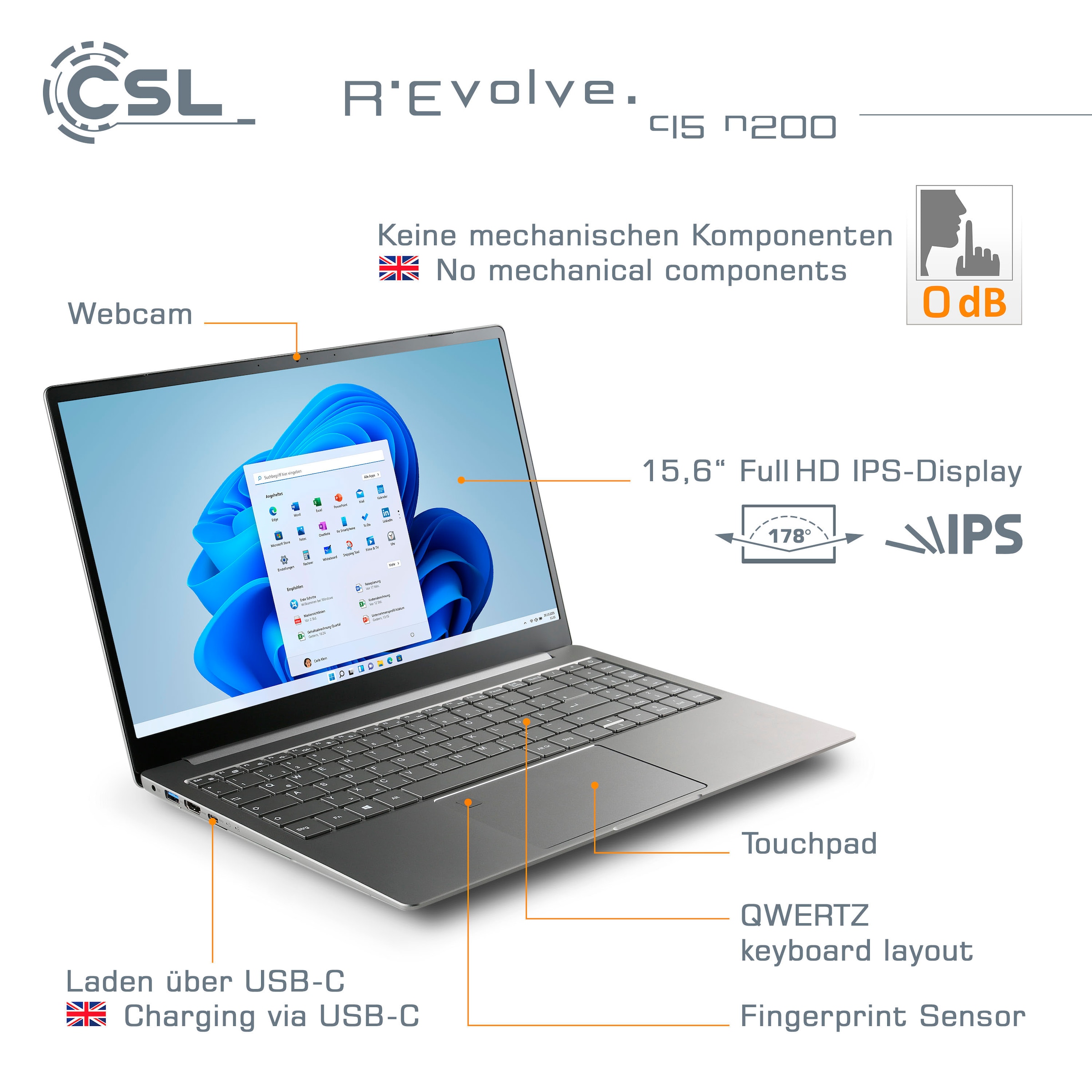 CSL Notebook »R'Evolve C15 v3«, 39,6 cm, / 15,6 Zoll, 1000 GB SSD