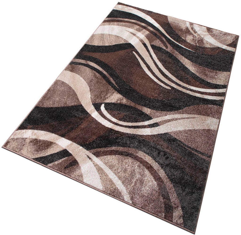 my home Teppich »»Joas««, rechteckig, besonders weicher Kurzflor in modernem Wellen Muster, leichter Glanz