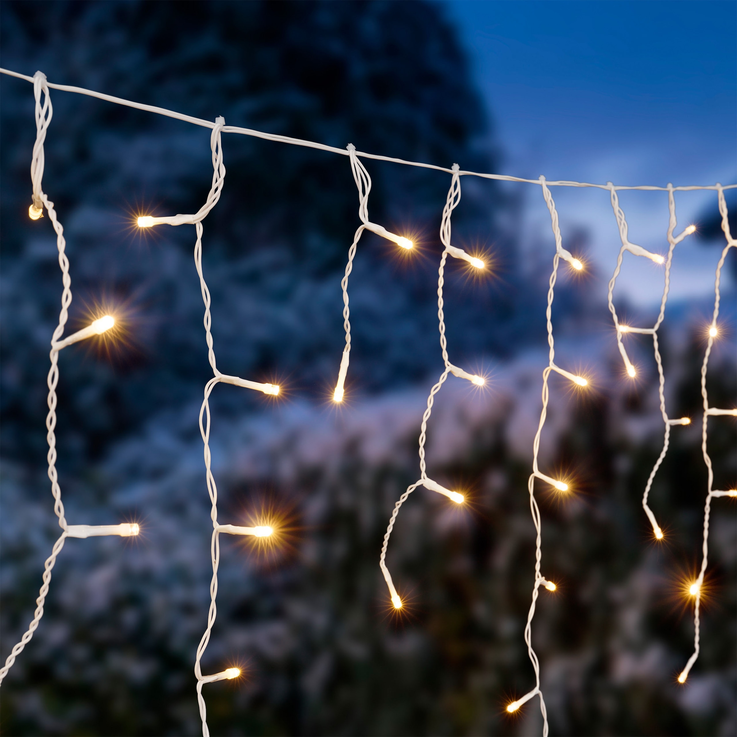 OTTO home LED-Lichterkette »Eisregen, in  1 / 2 o. 3 m Länge, Batterie, Timer, Indoor, Outdoor« Eiszapfen-Lichterkette, batteriebetrieben, IP44, Timer, warmweiß