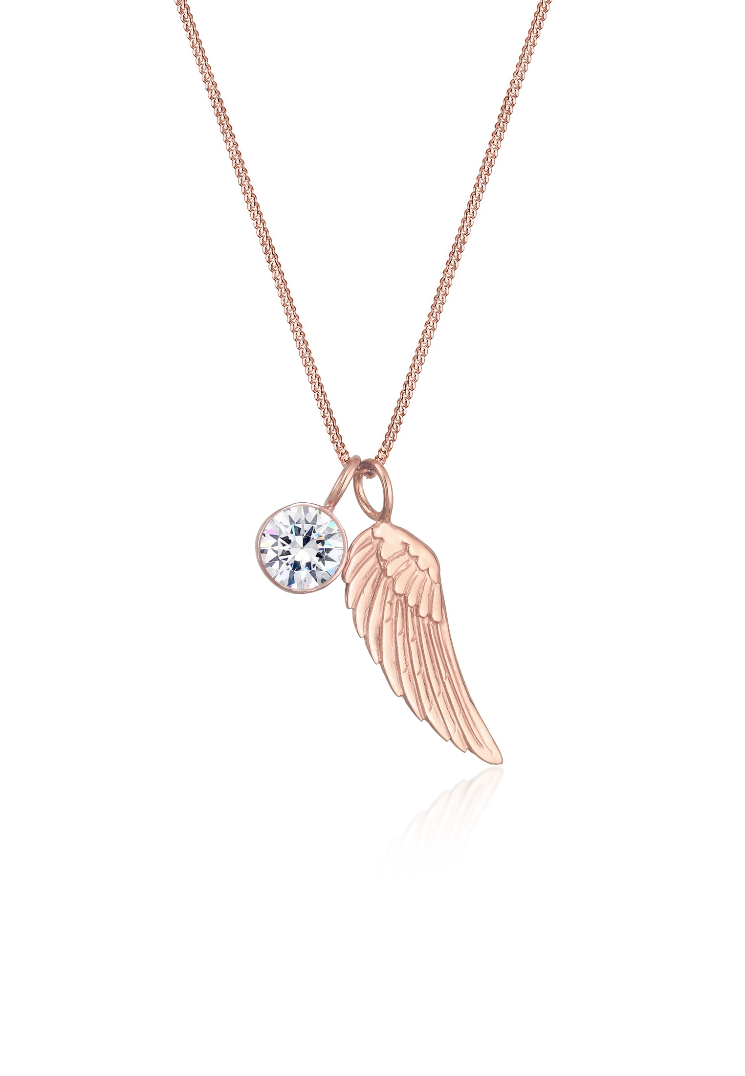 Elli Silberkette »Halskette Flügel Weiß 925 Sterling Silber, mit Kristallen von Swarovski®«