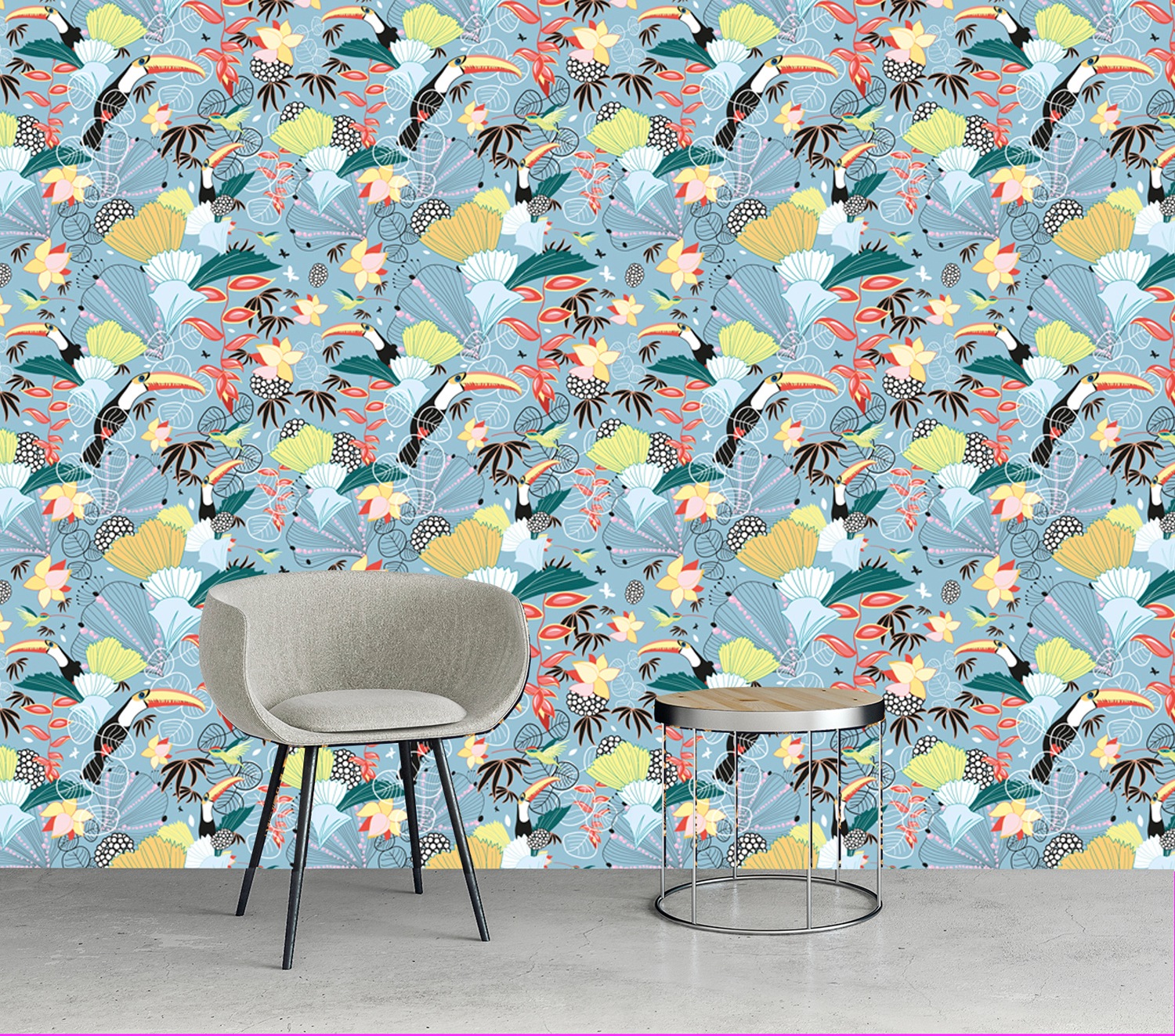 queence Vinyltapete »Ferbine«, bedruckt-Motiv-botanisch-floral-gemustert-natürlich, 90x250cm, selbstklebend, kinderleichte Anbringung, Sticker