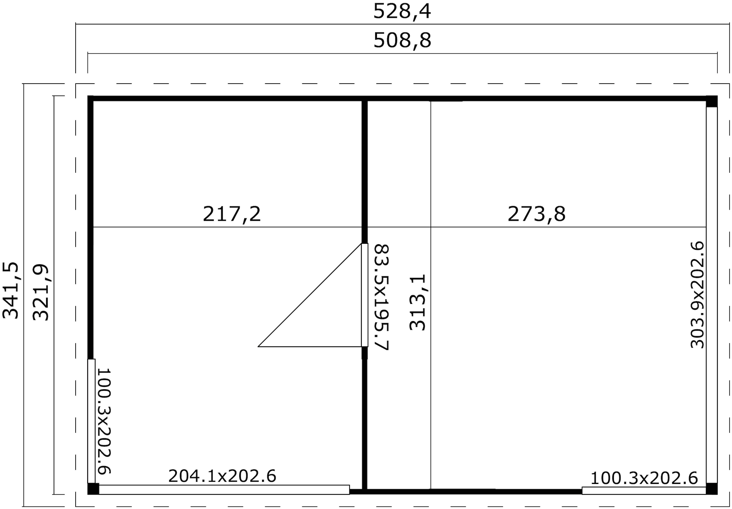 LASITA MAJA Gartenhaus »DOMEO 3 CARBONGRAU/ANTHRAZIT« 2-Raum , Fundamentmass 5088 x 3219 , Carbongrau