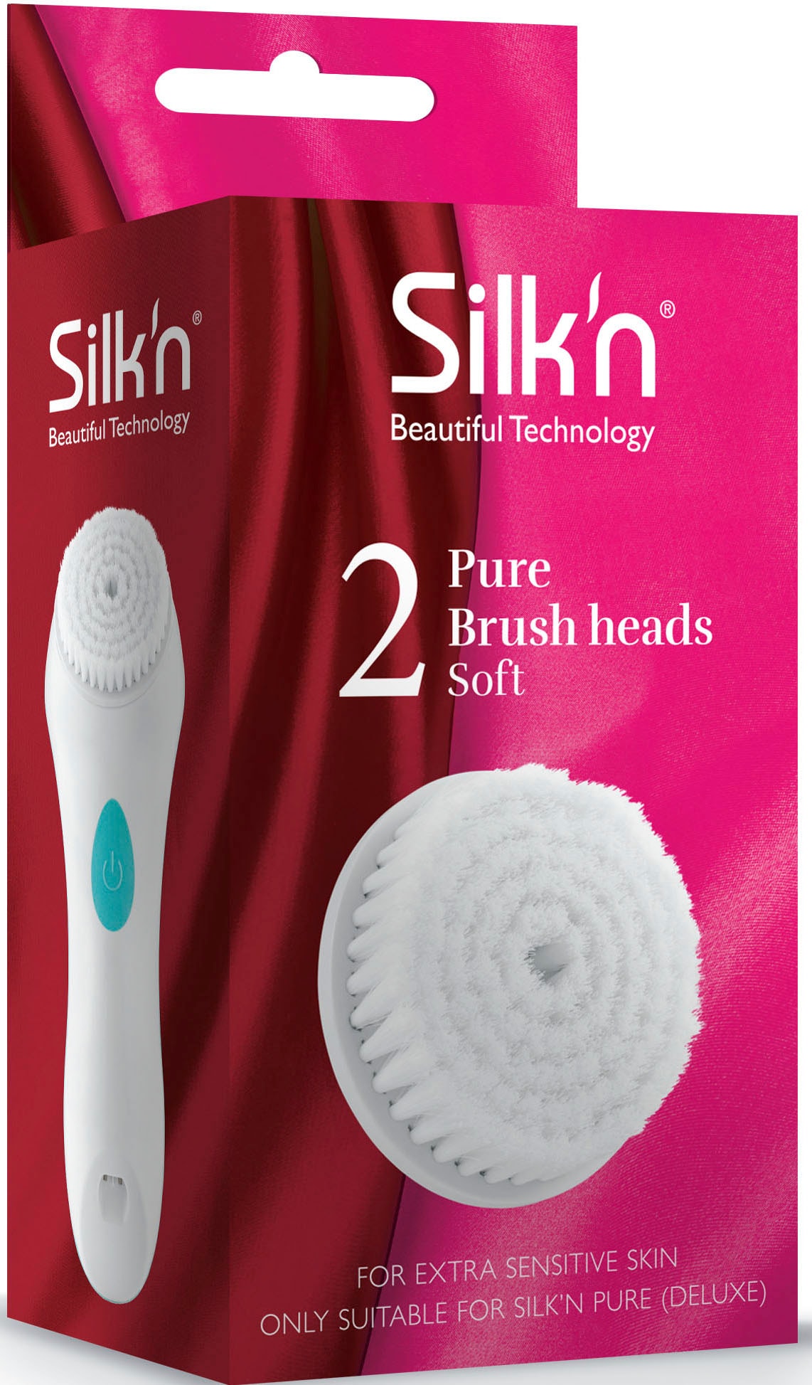 Silk\'n Deluxe Gesichtsbürstenaufsatz Pure Silk`n tlg.), ♕ Pure (Set, 2 »Soft«, und für bei