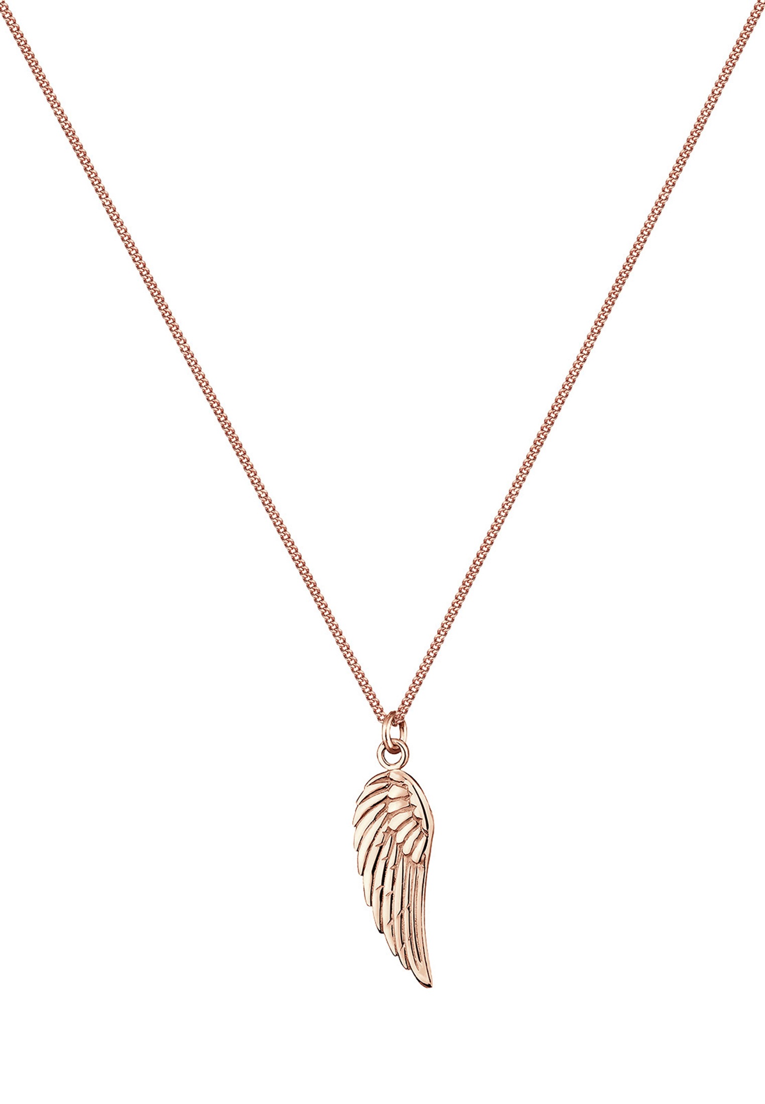 Elli Kette mit Anhänger »Halskette Panzerkette Engel Flügel Basic Boho 925 Silber«
