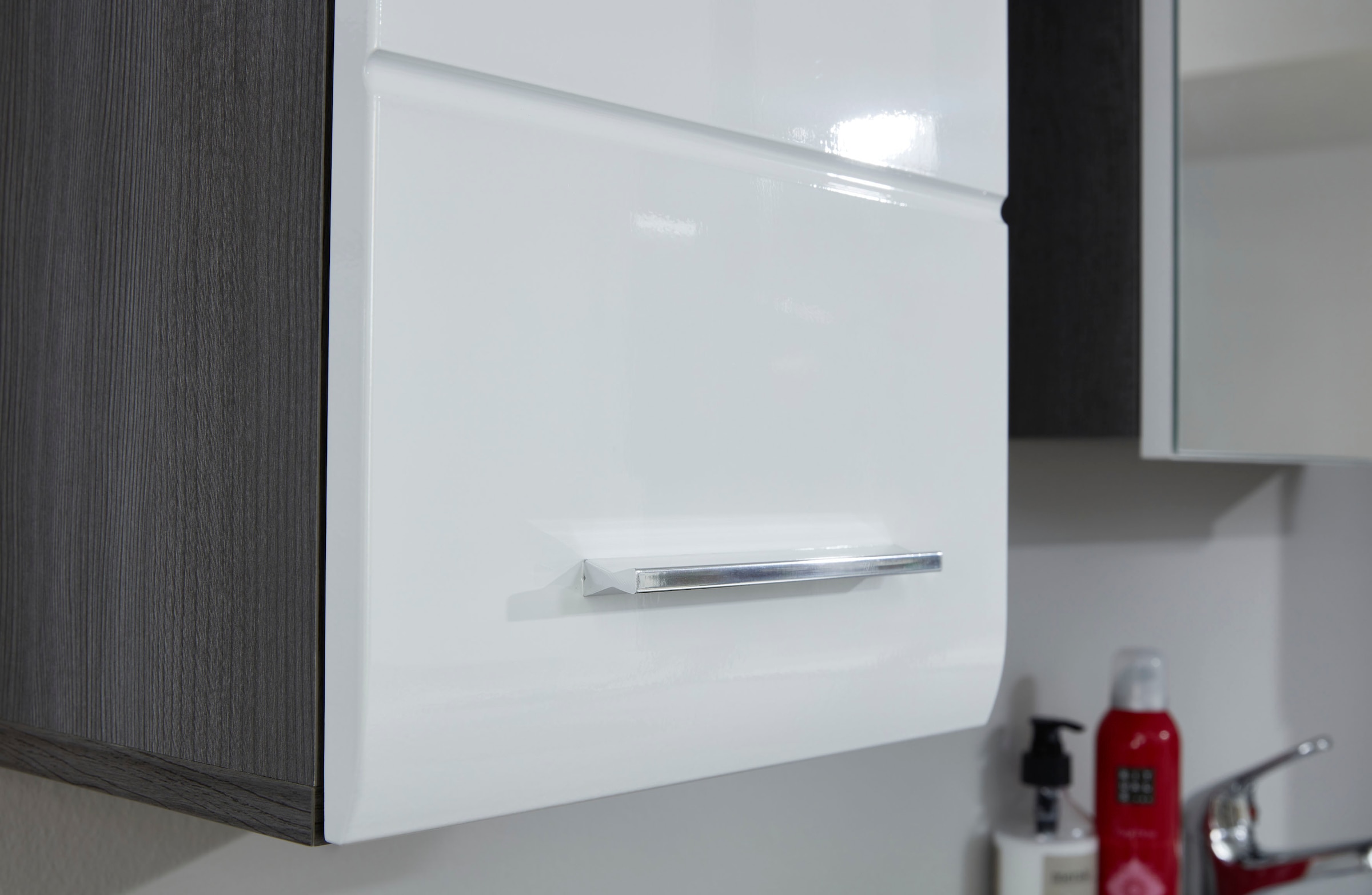 welltime Hängeschrank »Sovana« Badezimmerschrank mit 2 Fächern in Weiß - (B/T/H) 30/24/77 cm
