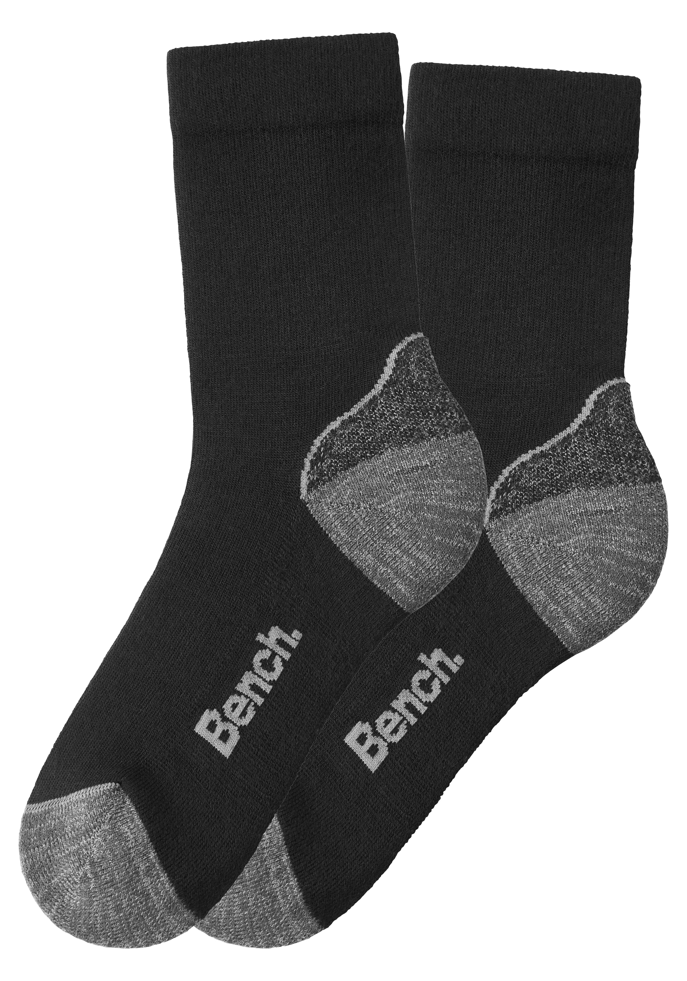 Bench. Wandersocken, (Packung, 2 Paar), Wollsocken aus flauschigem Material mit 51% Wolle