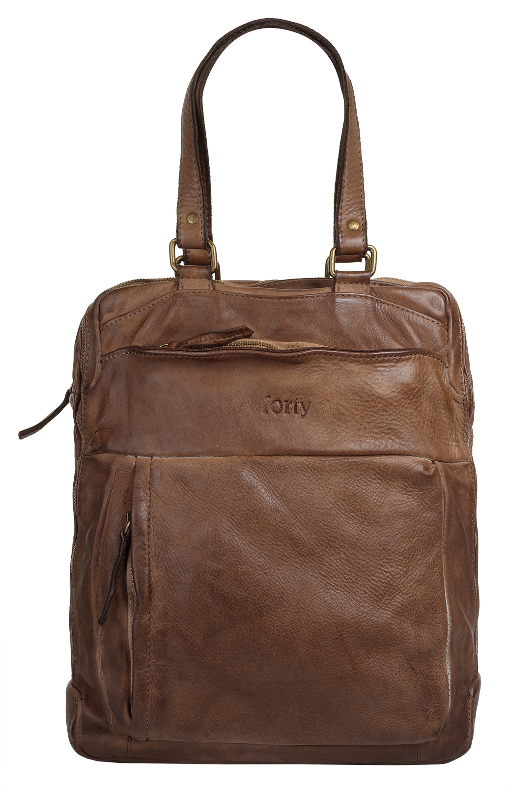 Laptoprucksack, echt Leder, Made in Italy