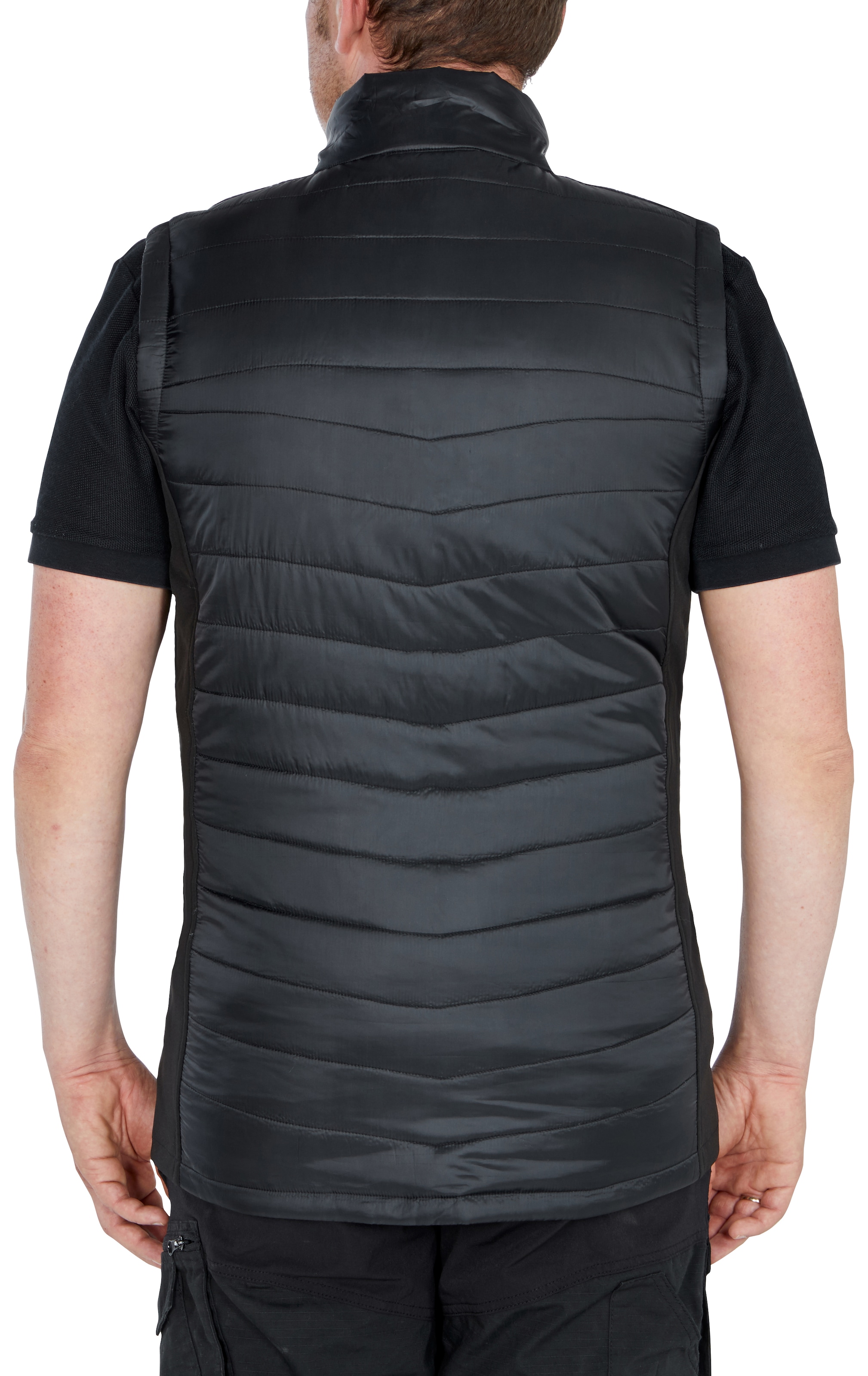 Northern Country Arbeitsweste, (bequeme Passform durch elastische Seiteneinsätze mit 3 Taschen), mit Kinnschutz, verlängerter Rücken, leicht und angenehm wärmend