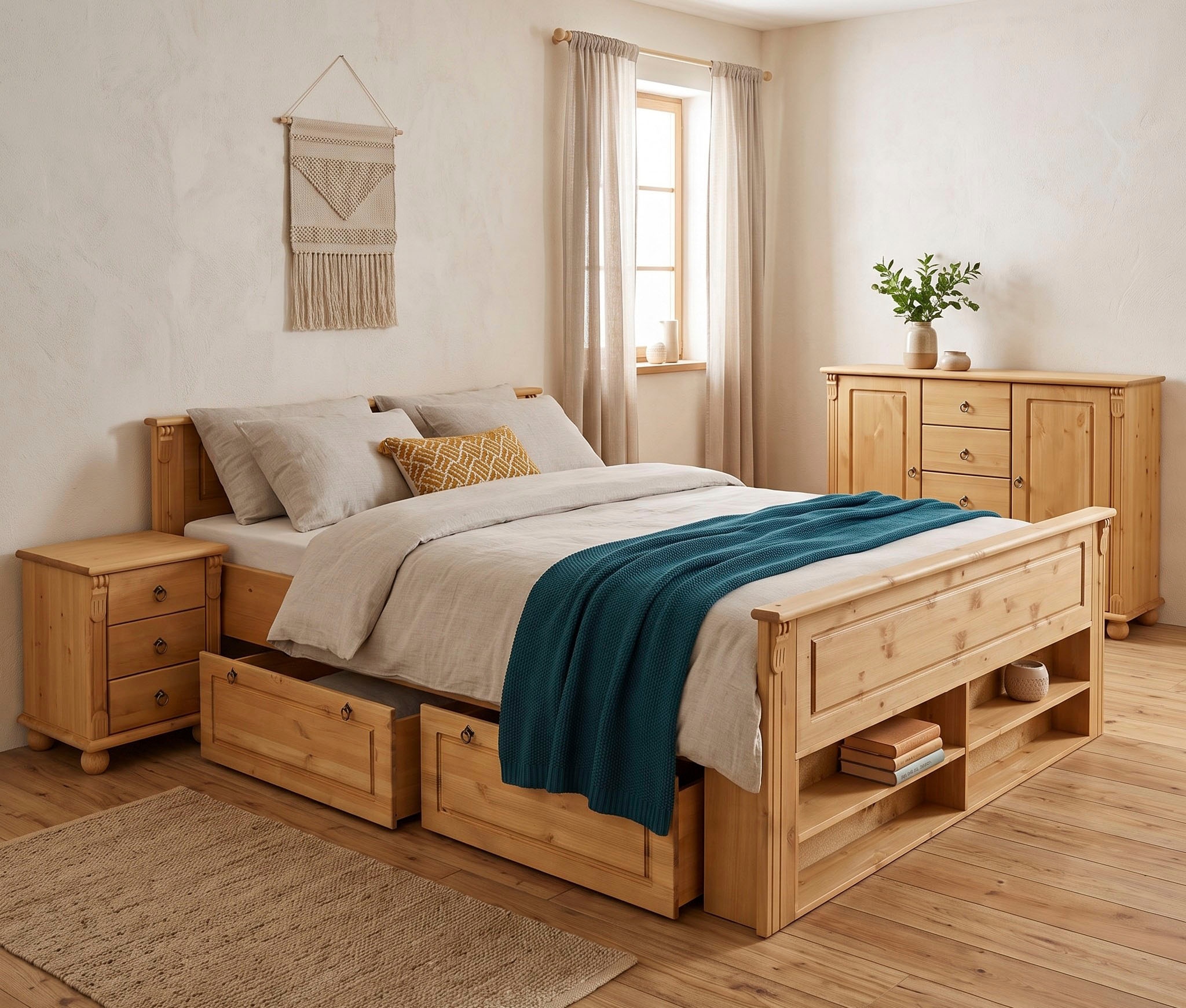 OTTO home Kombikommode »Tessin; Buffetunterschrank, klassischer Landhausstil« aus massiver, FSC®-zertifizierter Kiefer, 128cm breit
