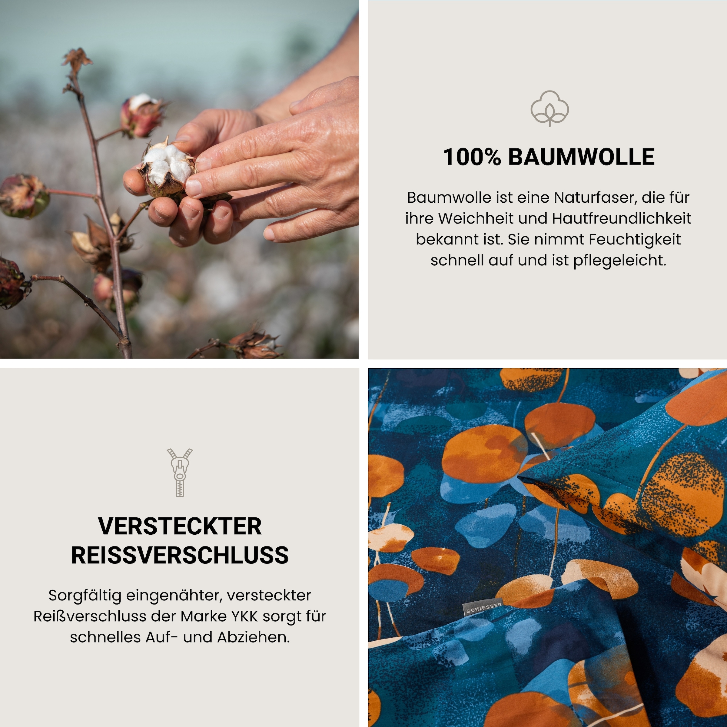 Schiesser Bettwäsche »Maxima aus weicher Baumwolle mit floralem Muster«, Made in Green