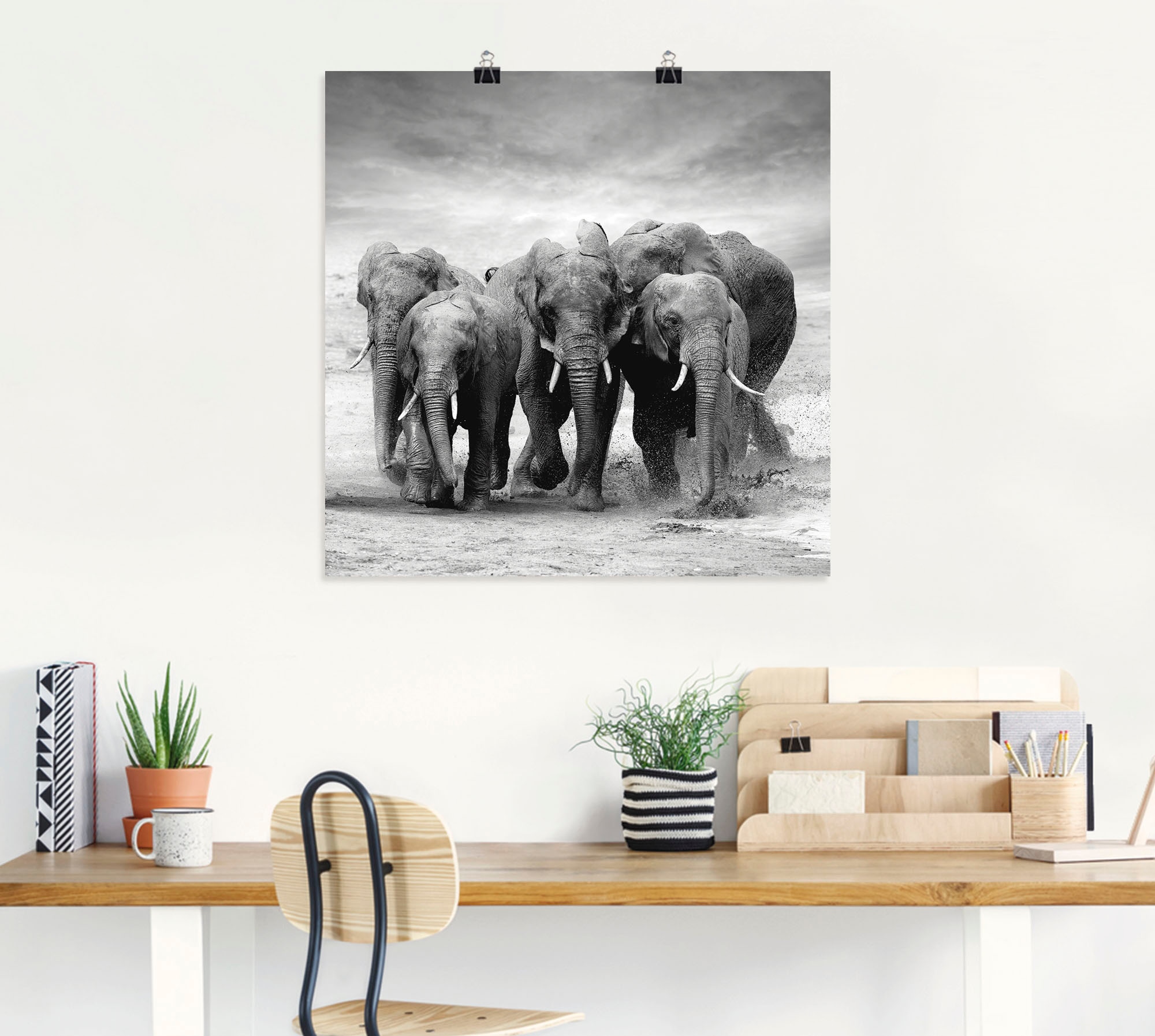 Artland Wandbild »Elefanten«, Wildtiere, (1 St.), als Leinwandbild, Poster, Wandaufkleber in verschied. Größen