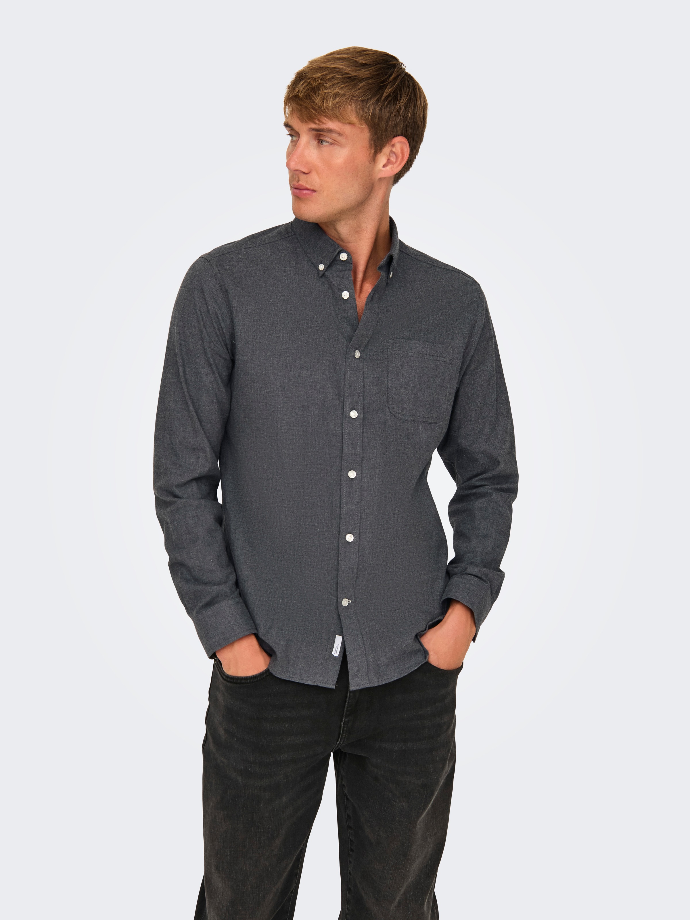 ONLY & SONS Langarmhemd »ONSROAD LIFE REG MELANGE LS SHIRT NOOS«