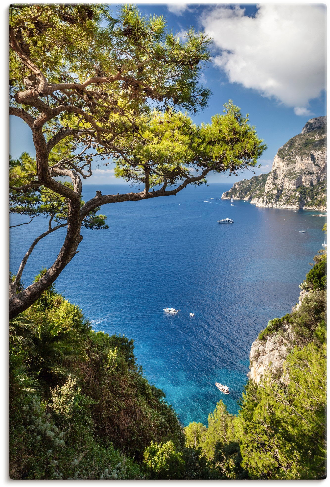 Artland Wandbild »Punta de Masullo, (1 bestellen Leinwandbild, Meer auf Poster oder Italien«, St.), Wandaufkleber versch. Größen Alubild, Insel Bilder, Rechnung Capri, als in