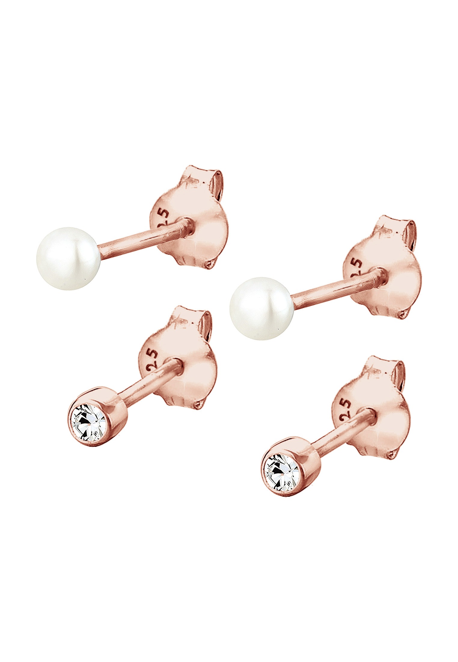 Elli Ohrstecker-Set »Ohrringe Set Basic Perle Kristalle 925 Silber«