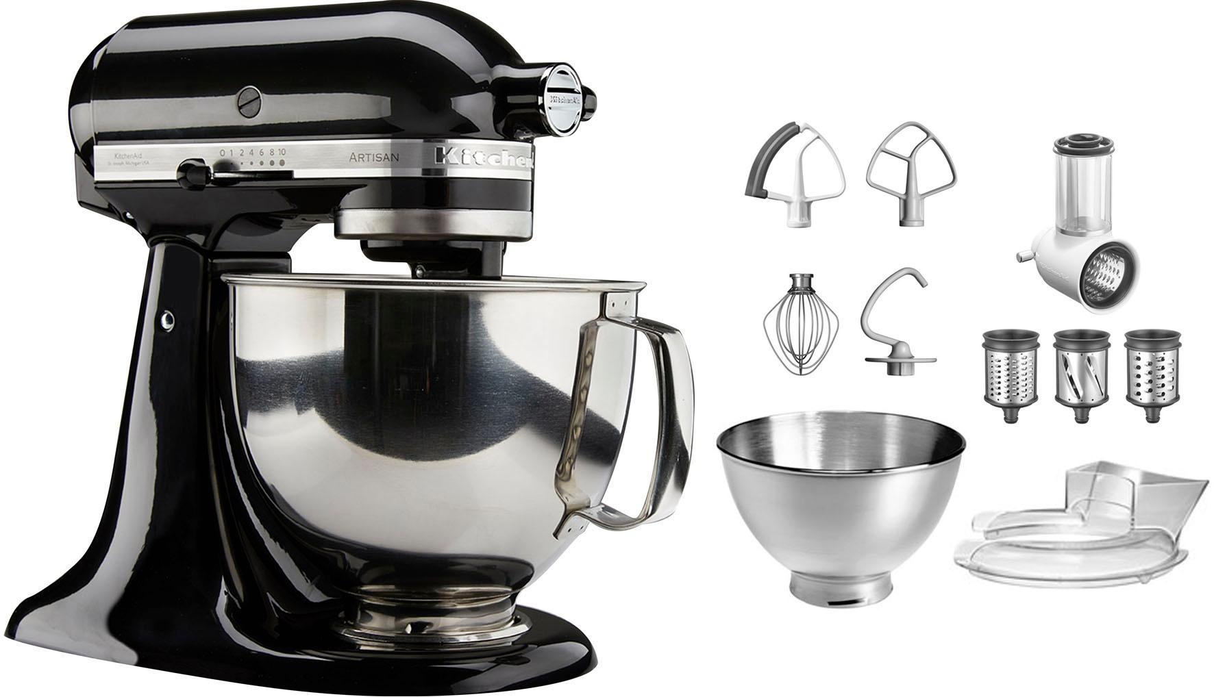 KitchenAid Küchenmaschine »5KSM175PSEOB+KSMVSA ONYX BLACK«, Gratis Gemüseschneider und... kaufen