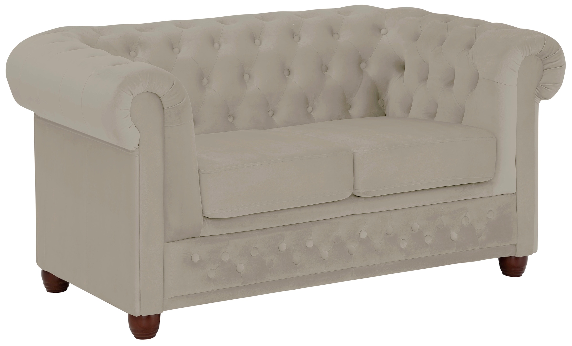 Home affaire Chesterfield-Sofa »New Castle«, mit hochwertiger Knopfheftung in Chesterfield-Design, B/T/H: 148/86/72