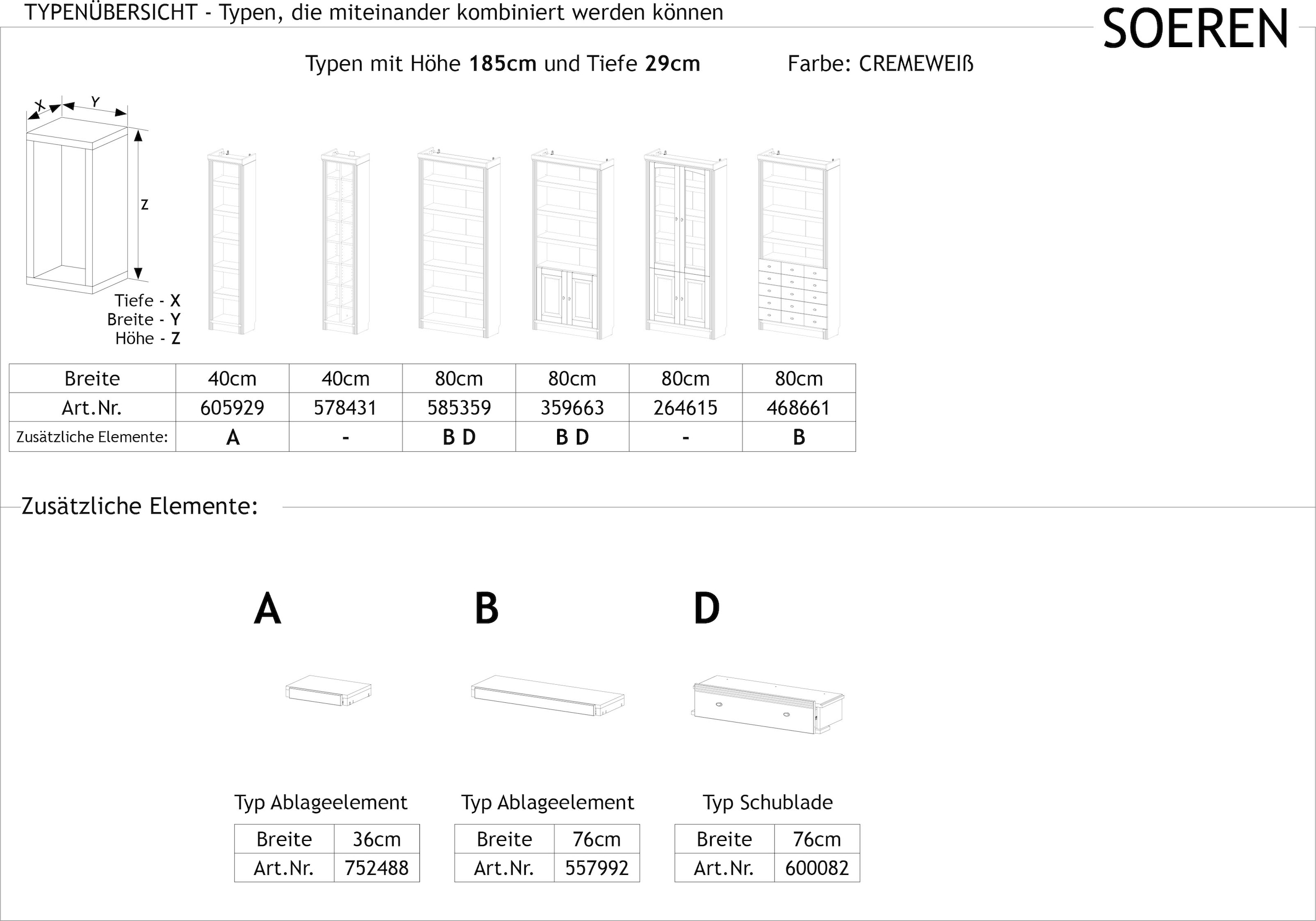 Home affaire Bücherregal »Soeren«, aus massiver Kiefer, in 2 Höhen, Tiefe 29 cm, mit viel Stauraum