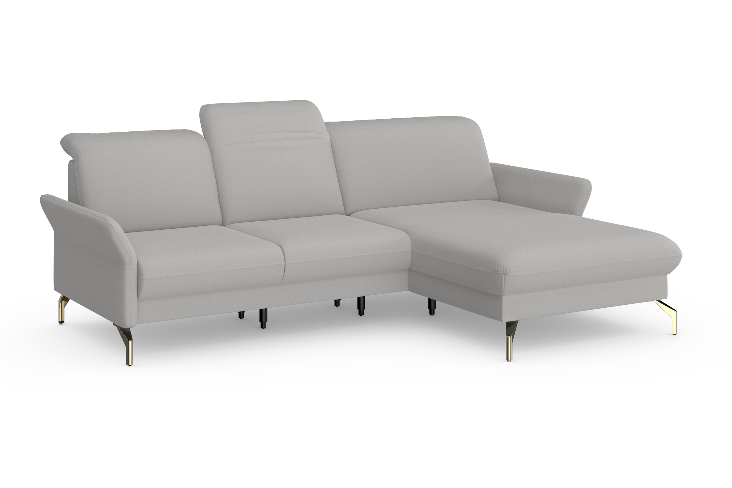 sit&more Ecksofa »Fashion L-Form«, wahlweise mit Kopfteilverstellung, Vorziehsitz, motorisch, Nickelfüße