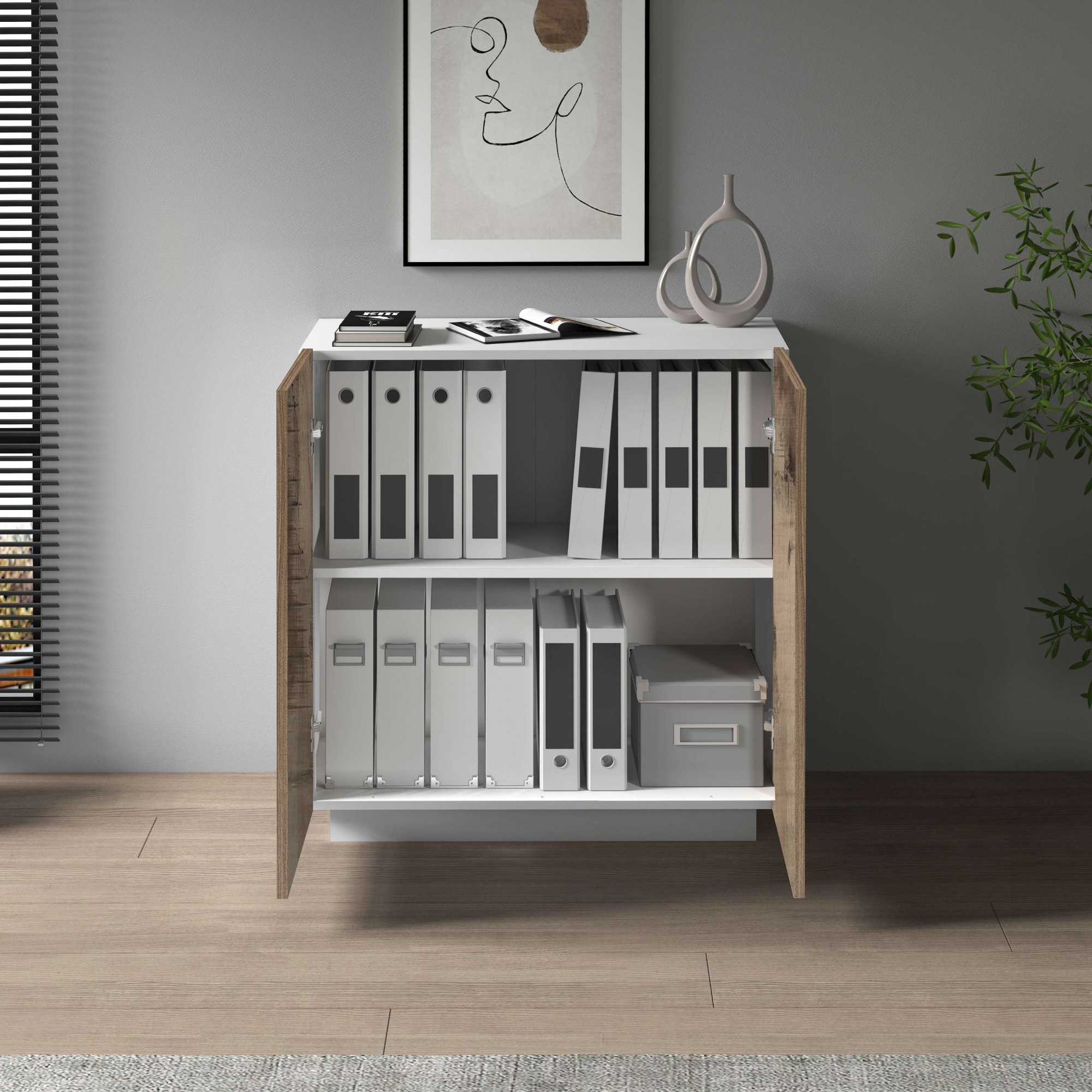 INOSIGN Aktenschrank »Coro, Mehrzweckschrank, Büroschrank mit 2 Türen«, & verstellbare Einlegeböden, Höhe 86 oder 166 cm, Made in Italy