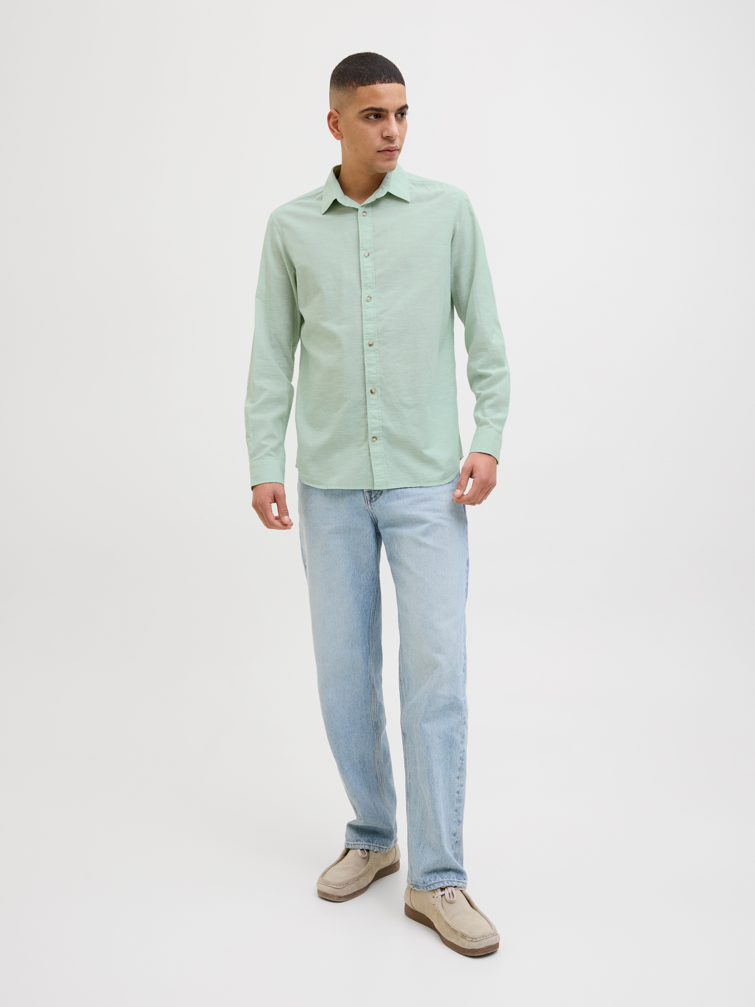 Jack & Jones Langarmhemd »JJESUMMER SHIRT LS SN«, mit Hemdkragen