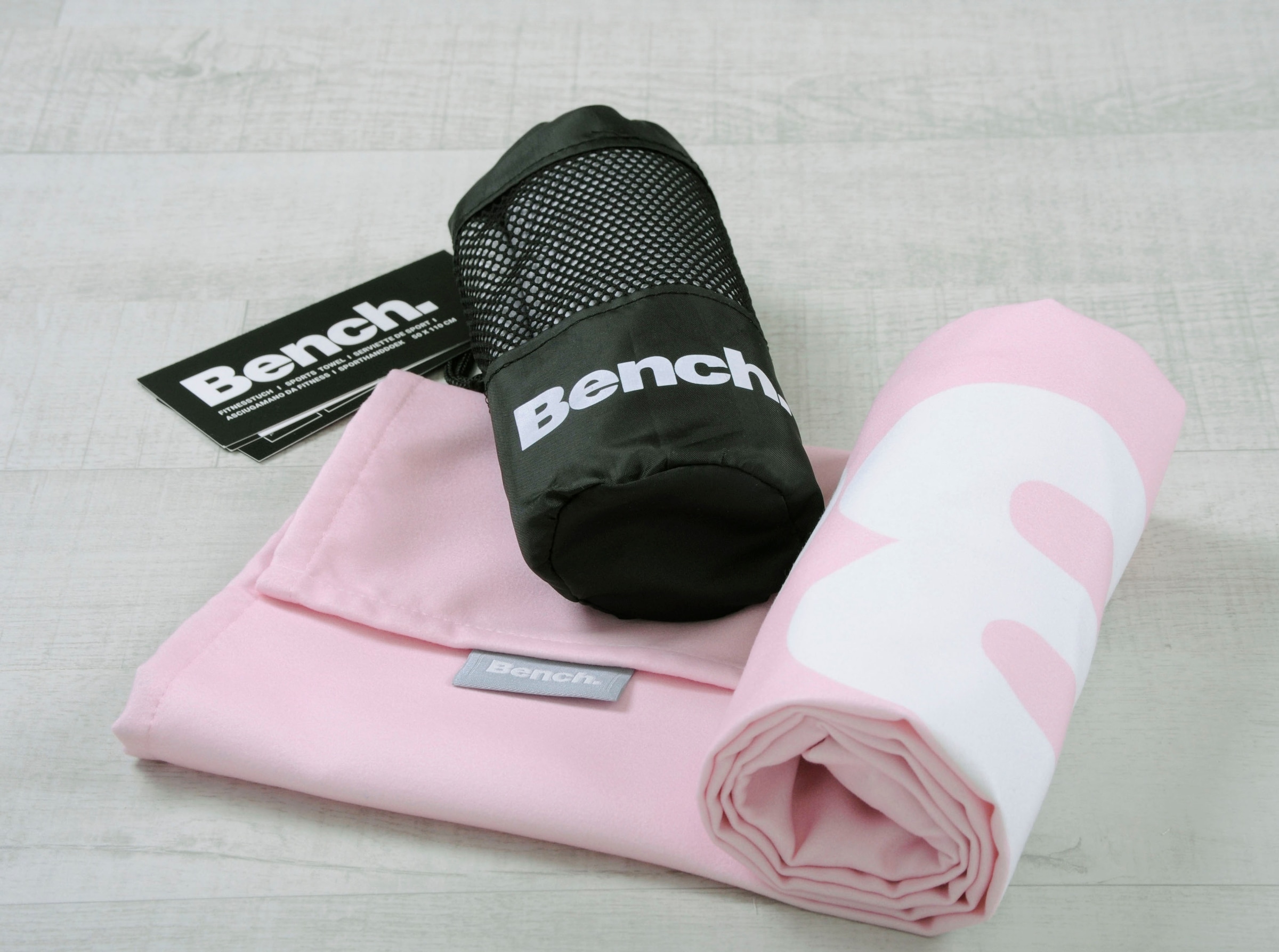 Bench. Sporthandtuch »Bench«, (1 & Tasche, Überschlag 50x110 Sports Fitnesstuch mit Towel cm / Bench St.)